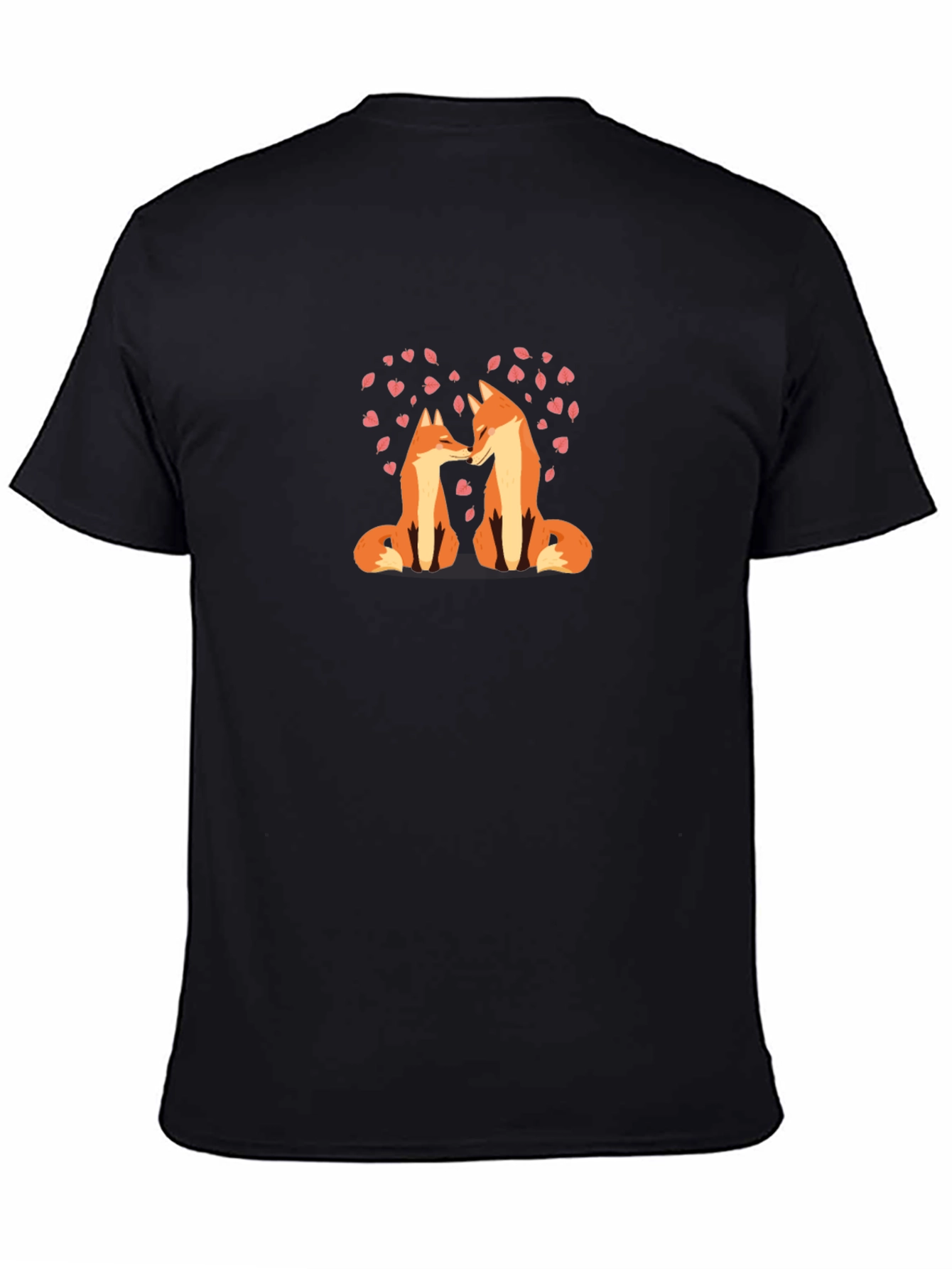 Black Fox Love Heart T-Shirt - Black view 4