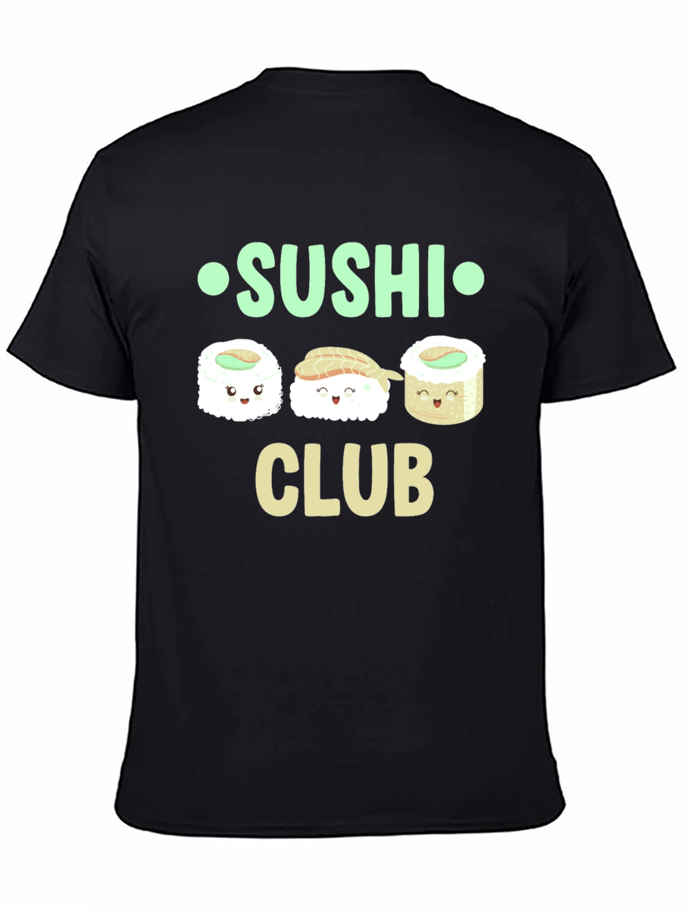 Black Sushi Club Graphic T-Shirt - Casual Cotton Tee view 4