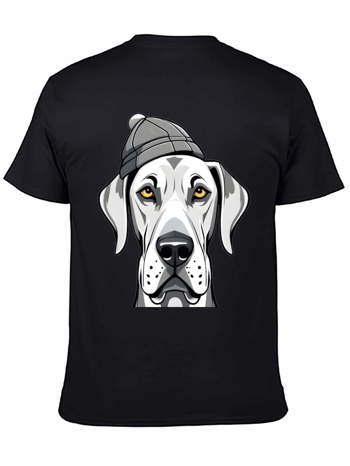 Black Dog with Beanie Graphic Tee - Trendy Pet Lover Shirt view 4