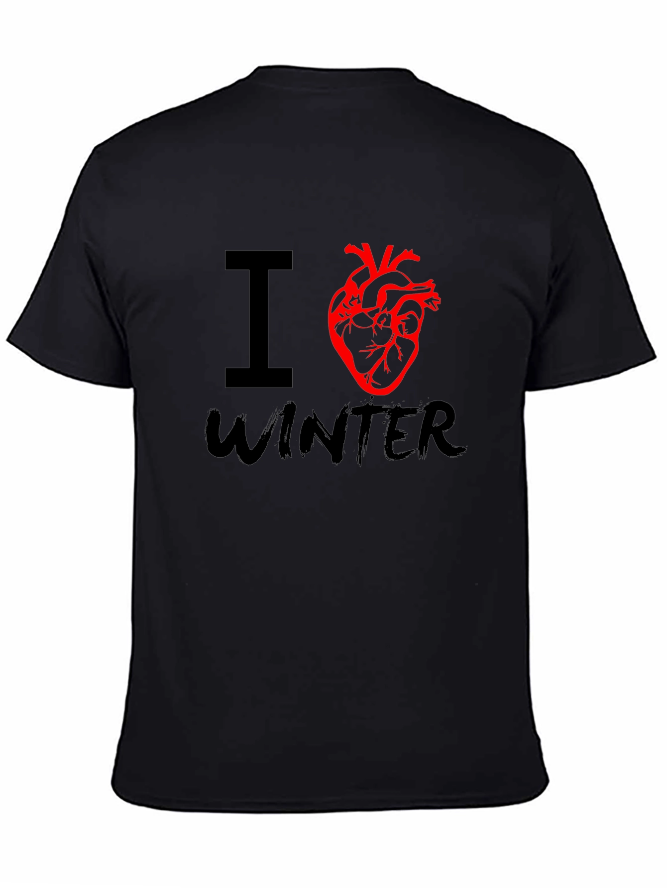 Black I Heart Winter Graphic Tee - Black view 4