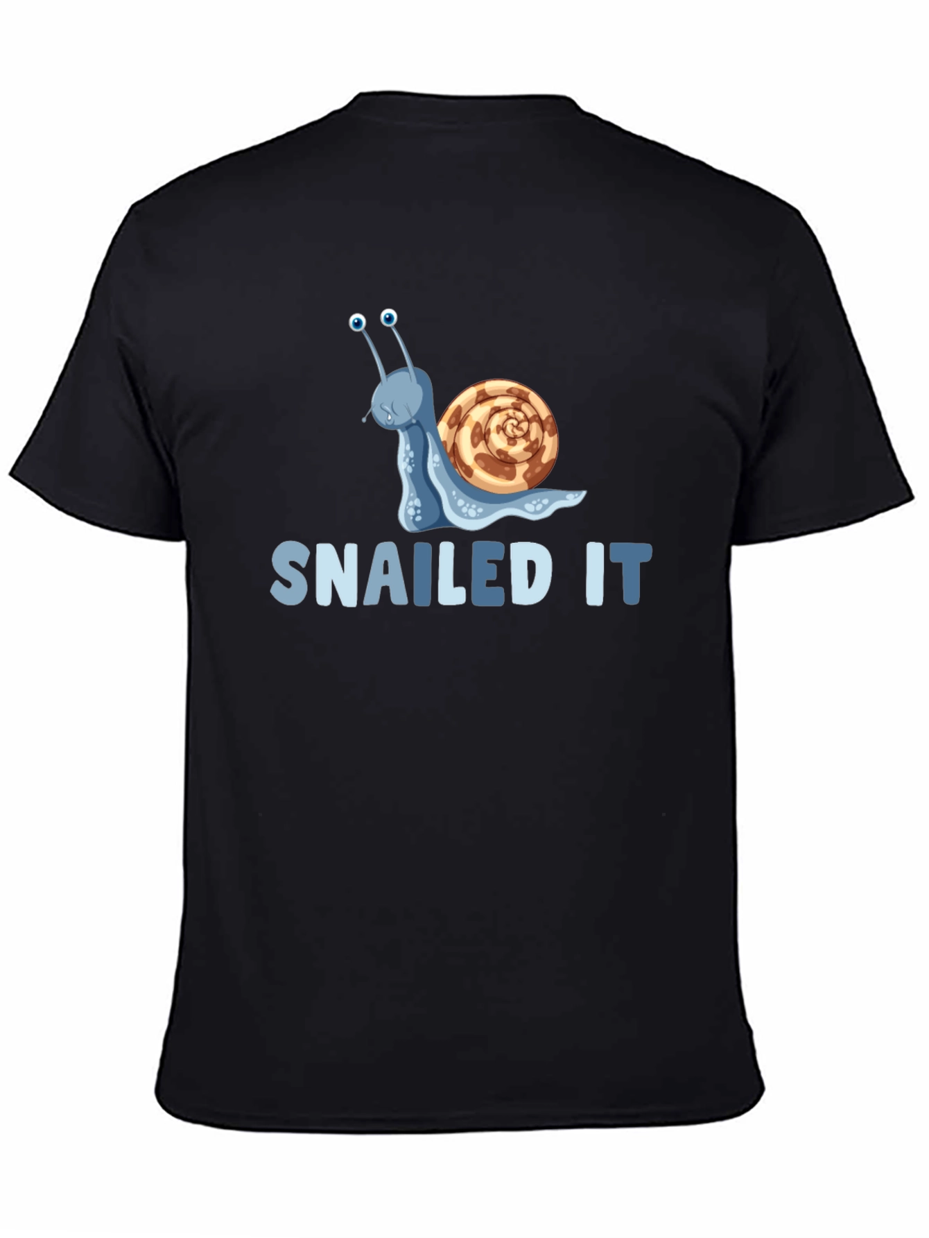 Black Snailed It! Graphic T-Shirt - Fun Snail Pun view 4