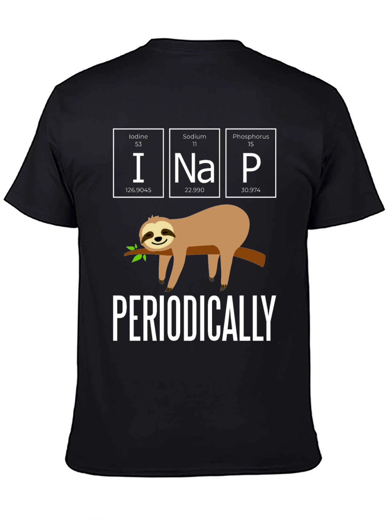 Black INaP Periodically Sloth Black T-Shirt view 4