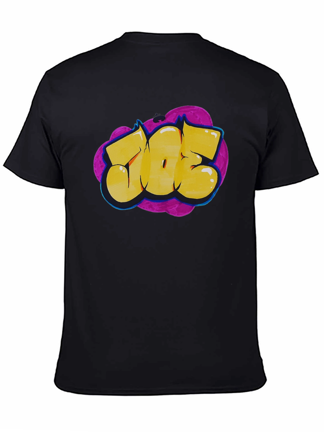 Black Graffiti Style Graphic Tee - Bold Statement T-Shirt view 4