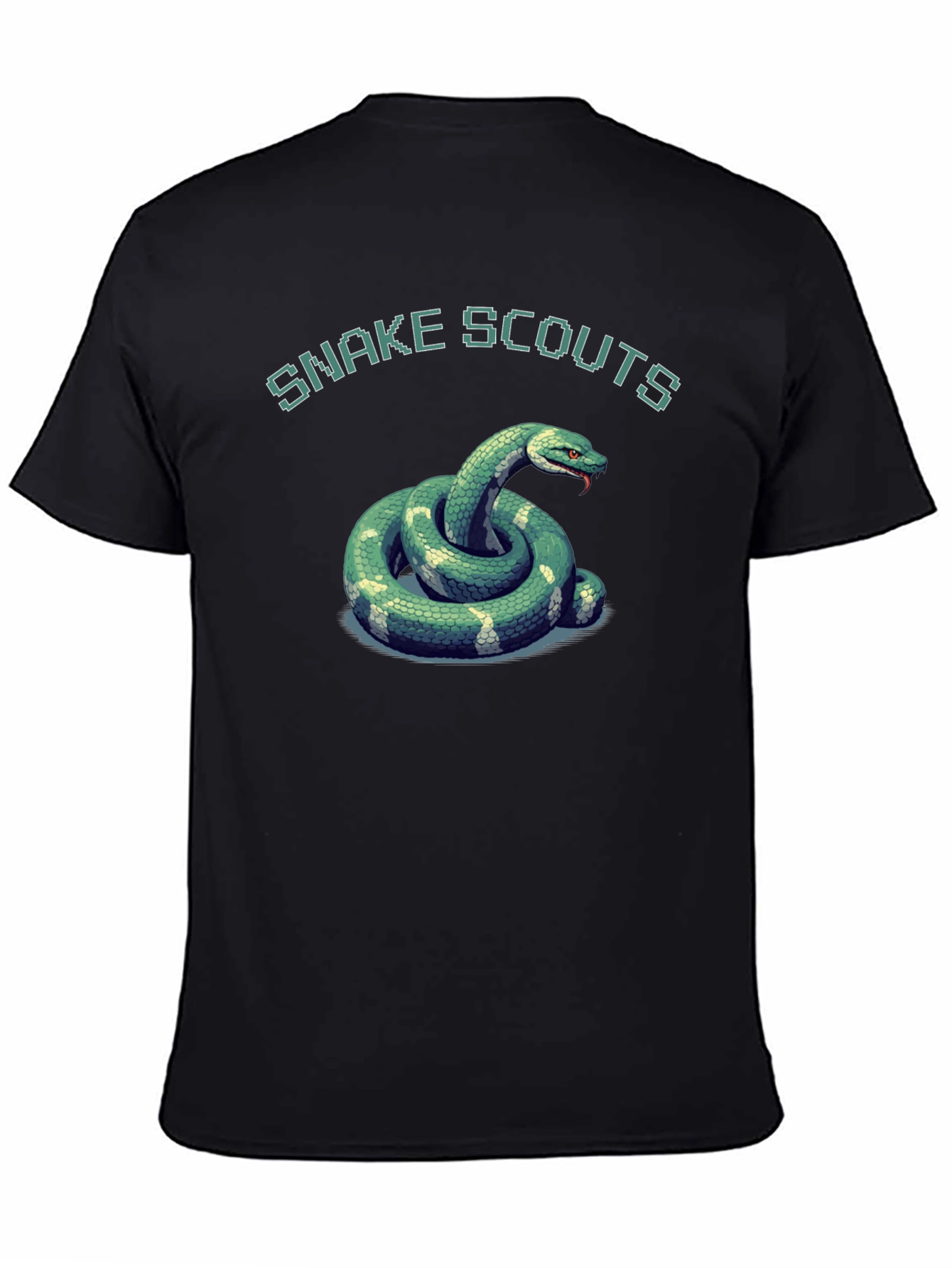 Black Snake Scouts Graphic T-Shirt - Black Cotton Tee view 4