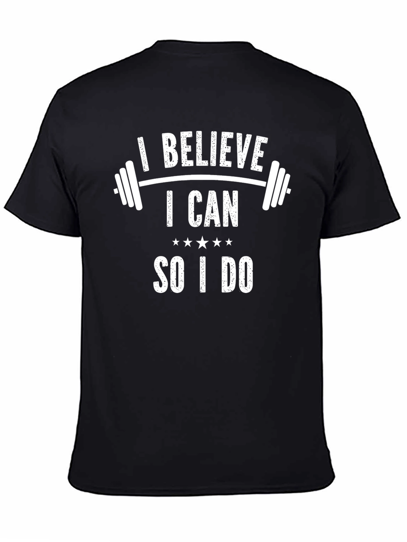 Black Believe I Can Gym T-Shirt view 4