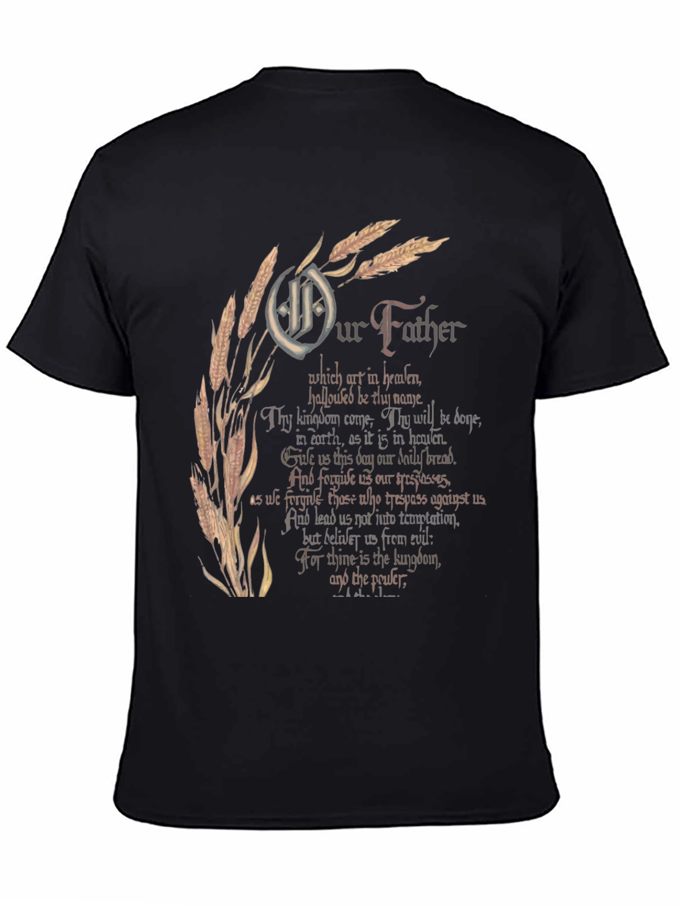 Black Our Father Graphic Print Black T-Shirt view 4
