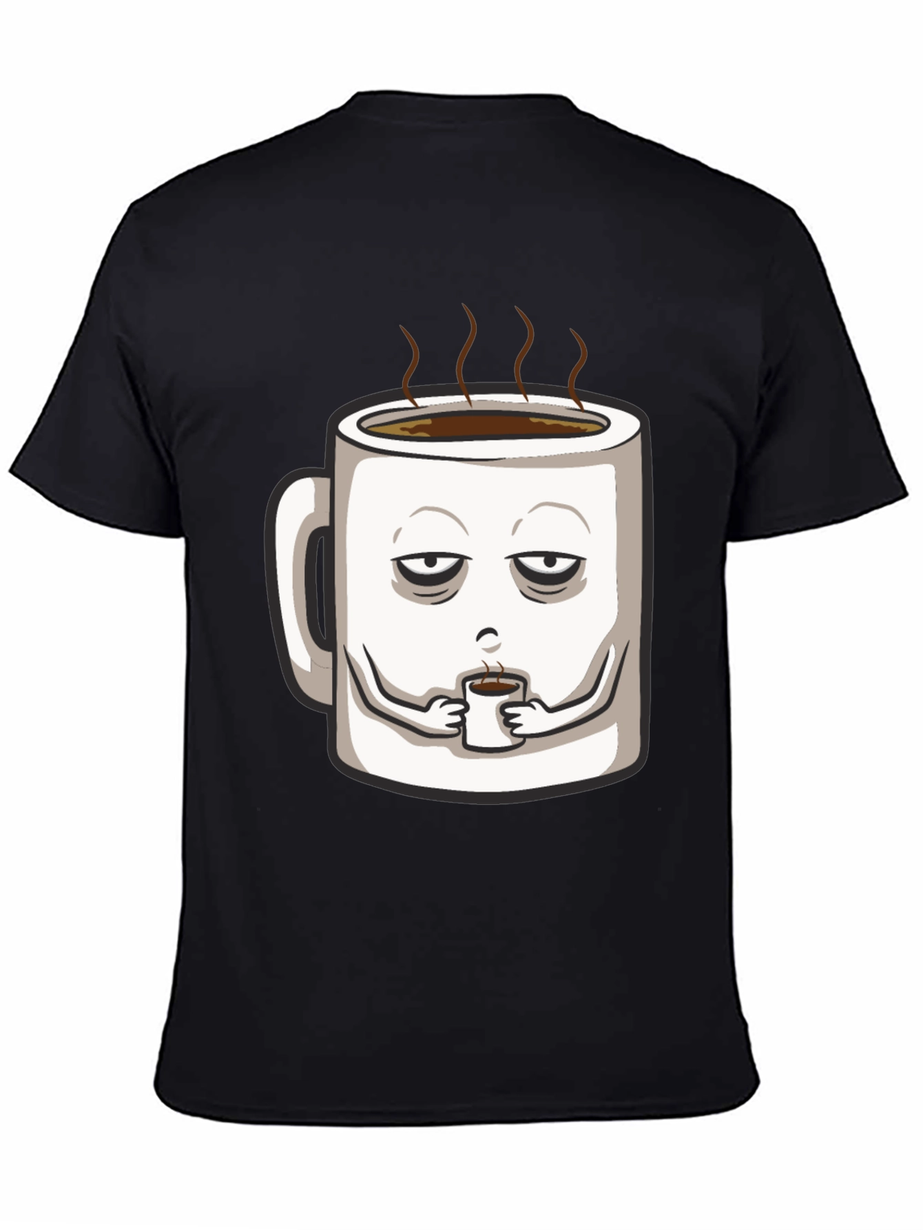 Black Men's "Need Coffee" Graphic Tee - Black view 4