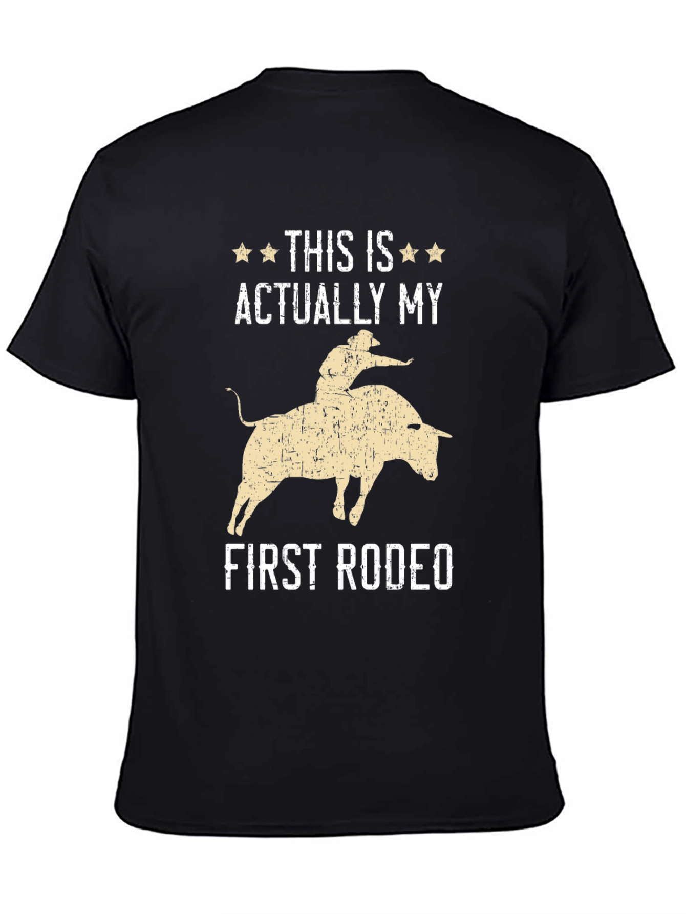 Black This is Actually My First Rodeo Graphic T-Shirt view 4
