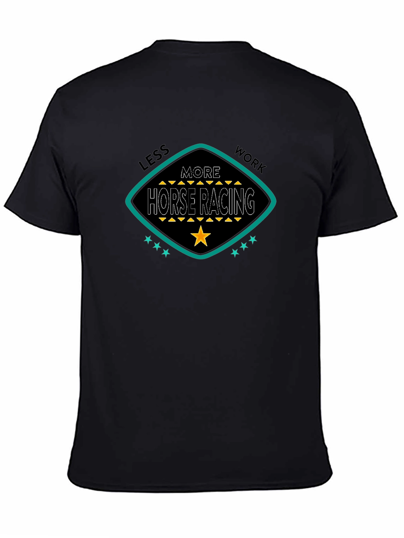 Black More Horse Racing Black T-Shirt view 4