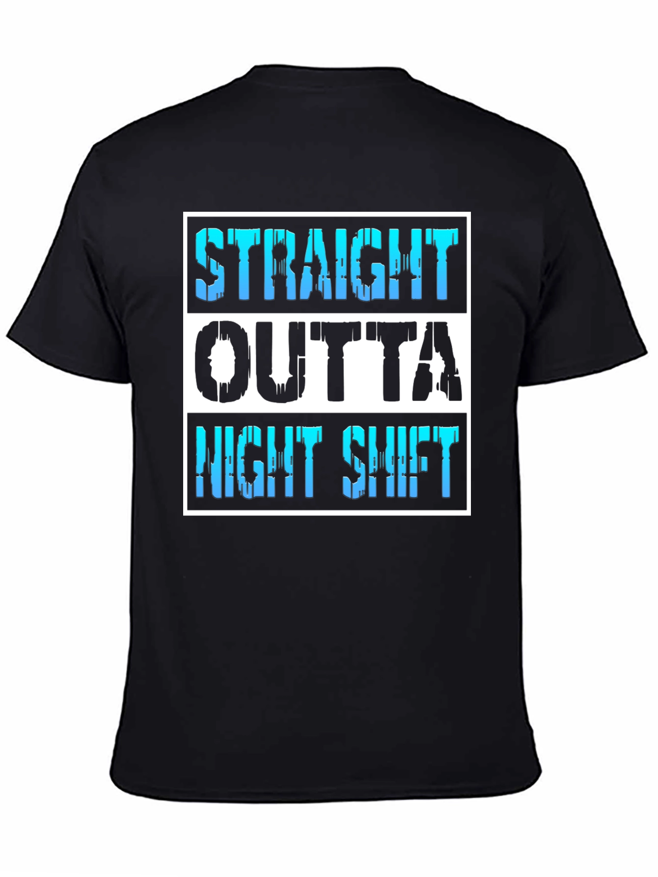 Black Straight Outta Night Shift Tee view 4