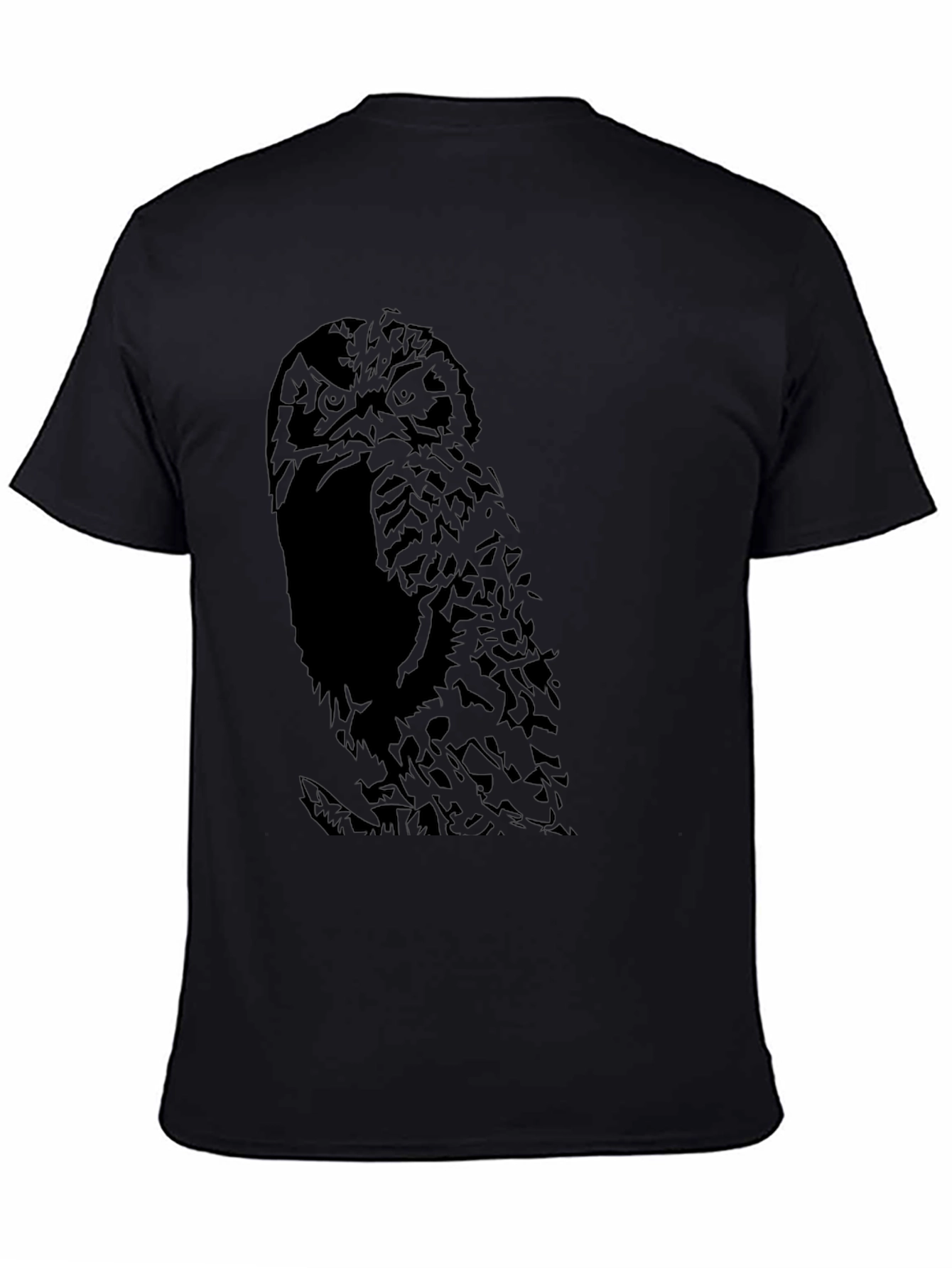 Black Owl Graphic Black T-Shirt view 4