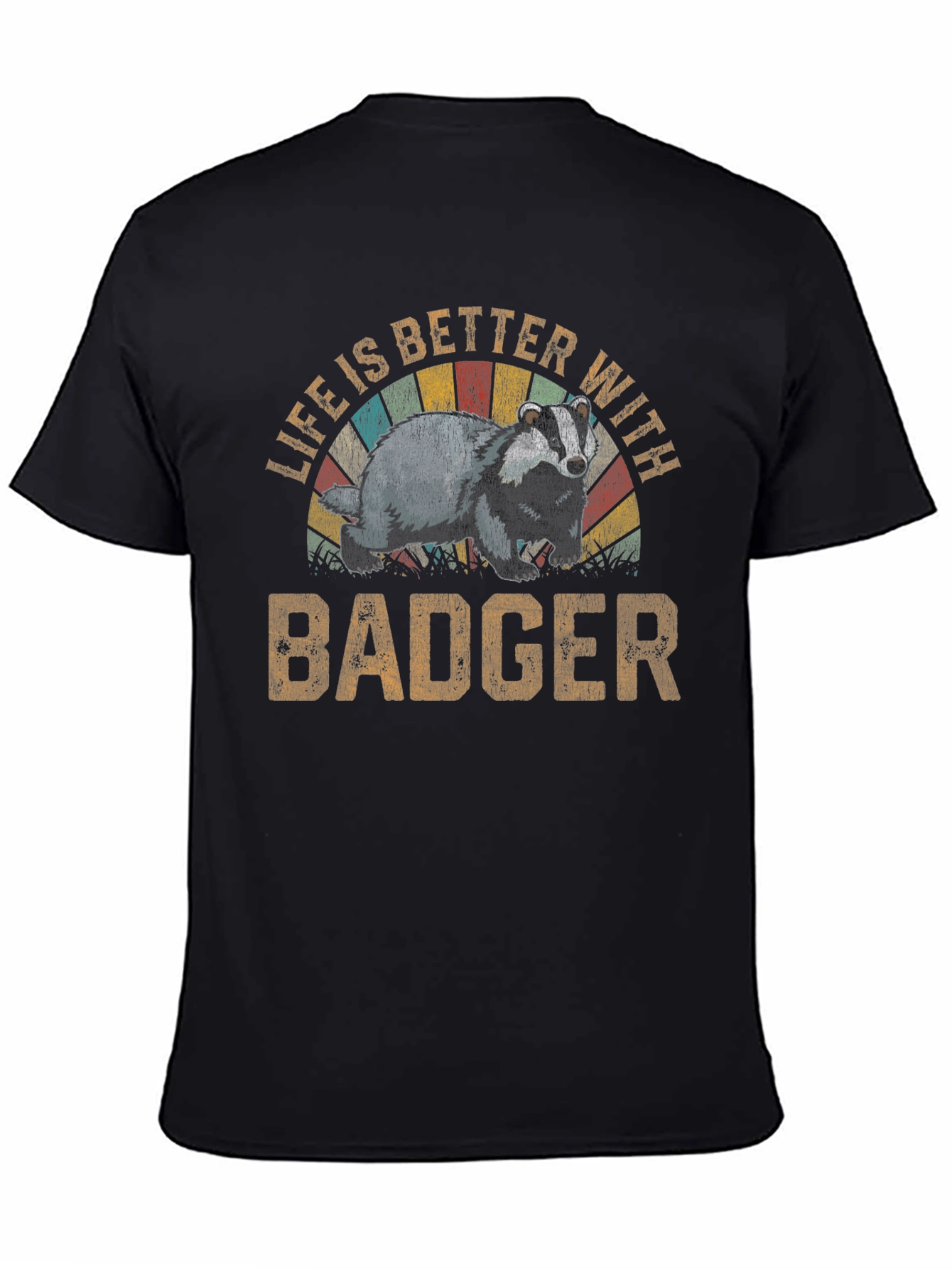 Black Life is Better with Badger T-Shirt view 4