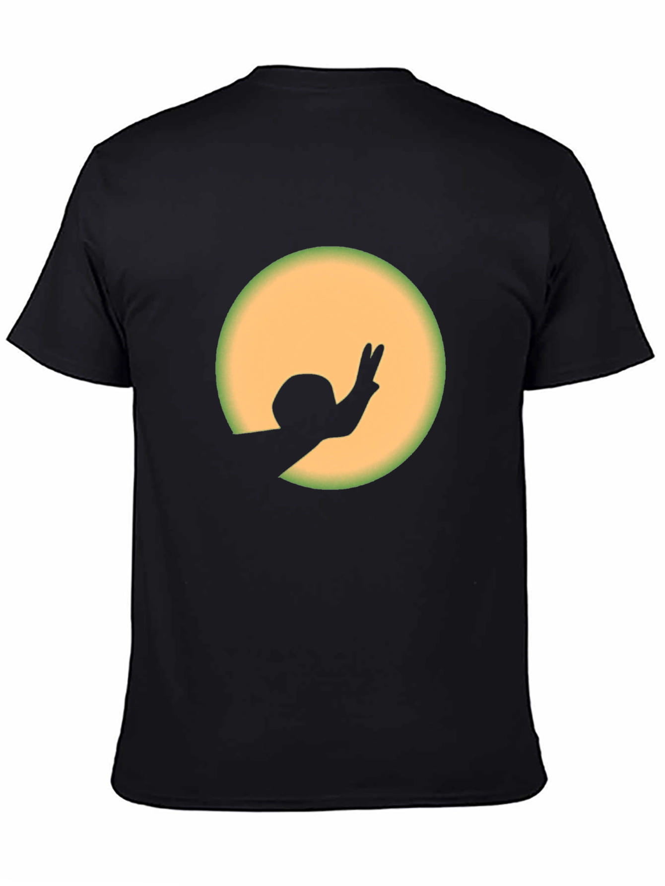 Black Silhouette Hand Peace Sign T-Shirt view 4