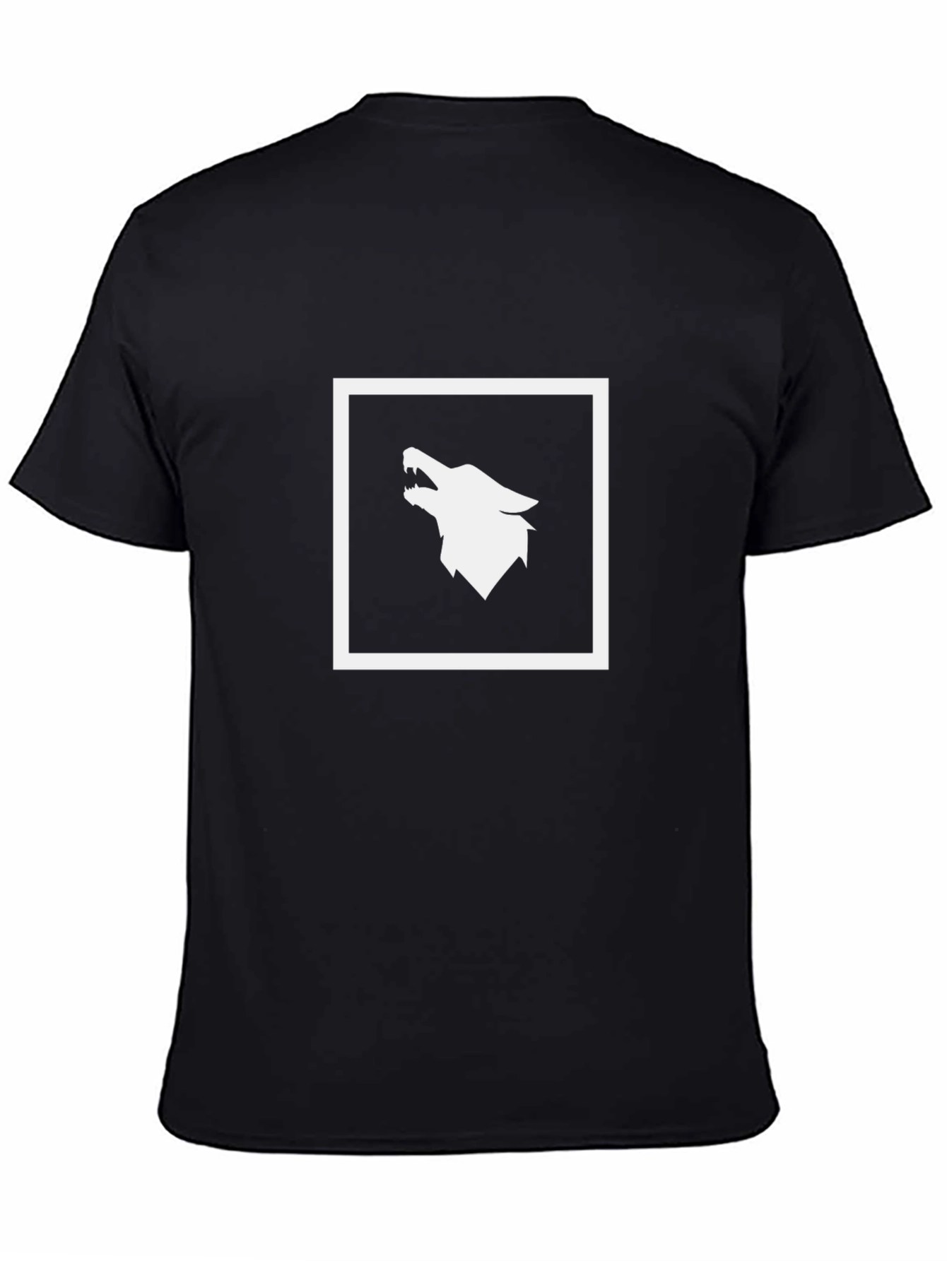Black Black Tee with Wolf Graphic view 4