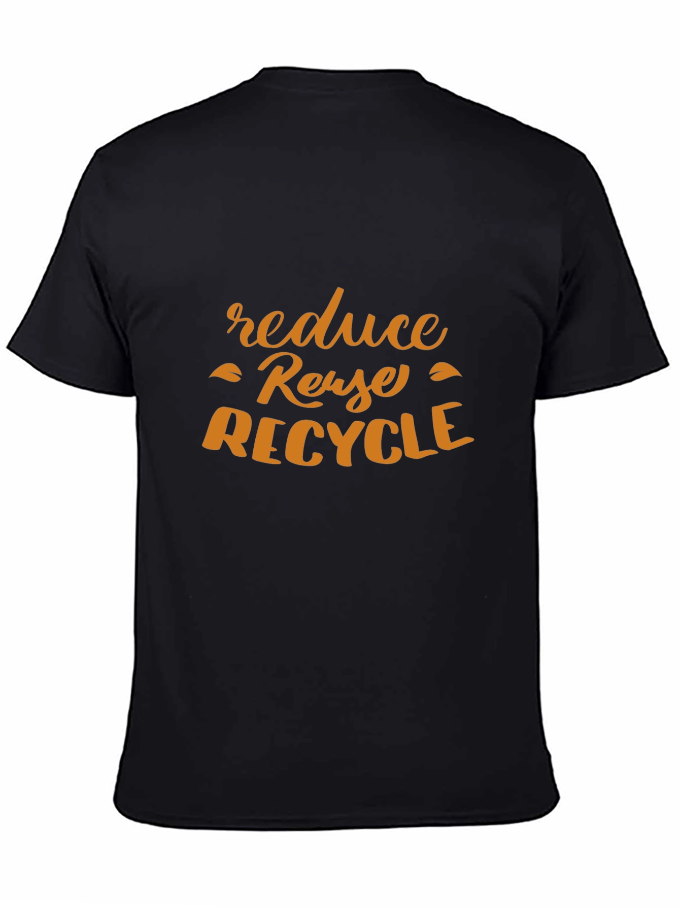 Black Reduce Reuse Recycle T-Shirt - Eco-Friendly Tee view 4