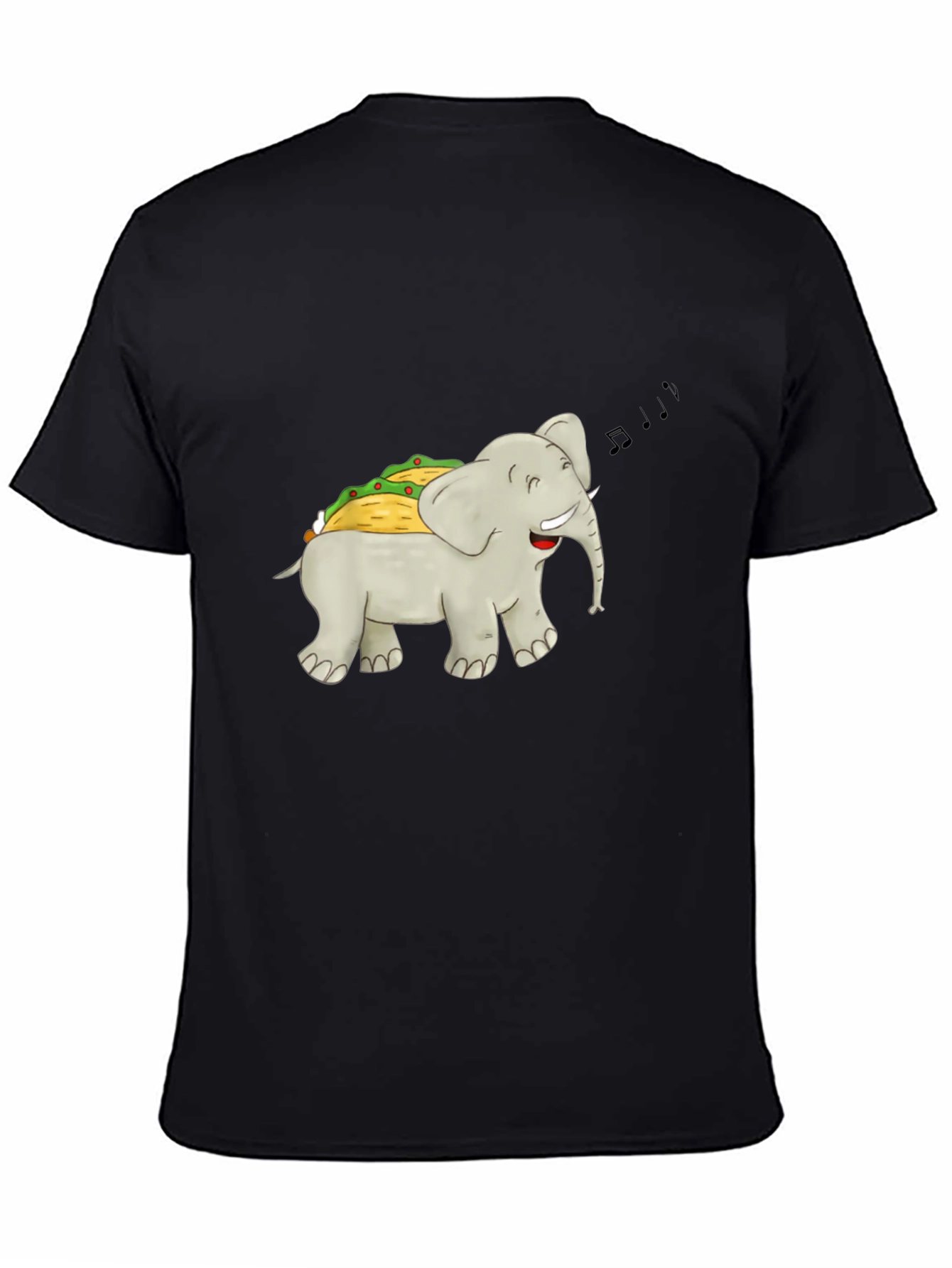 Black Elephant Taco Funny Graphic T-Shirt view 4