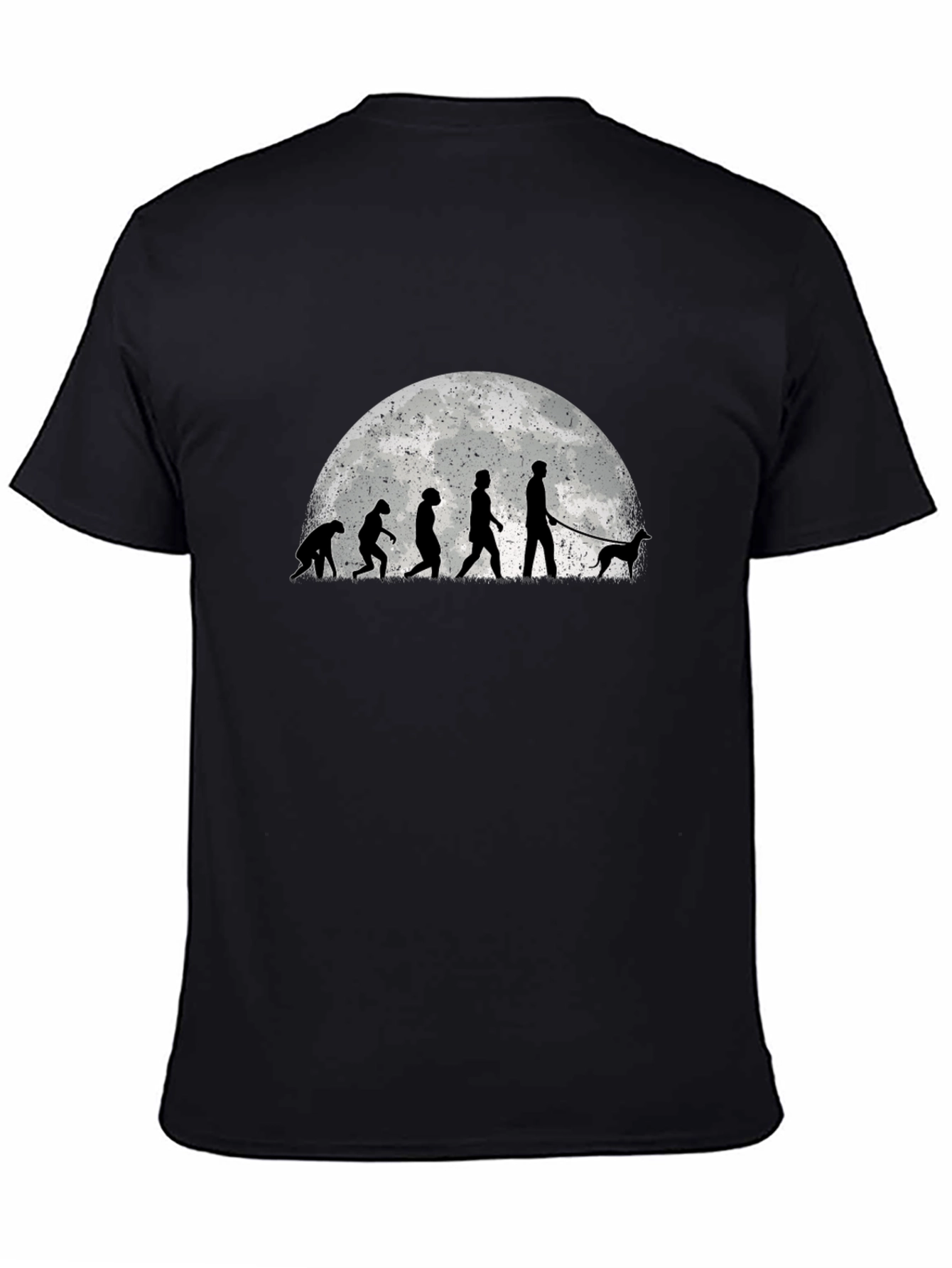 Black Evolution of Dog Walker T-Shirt view 4