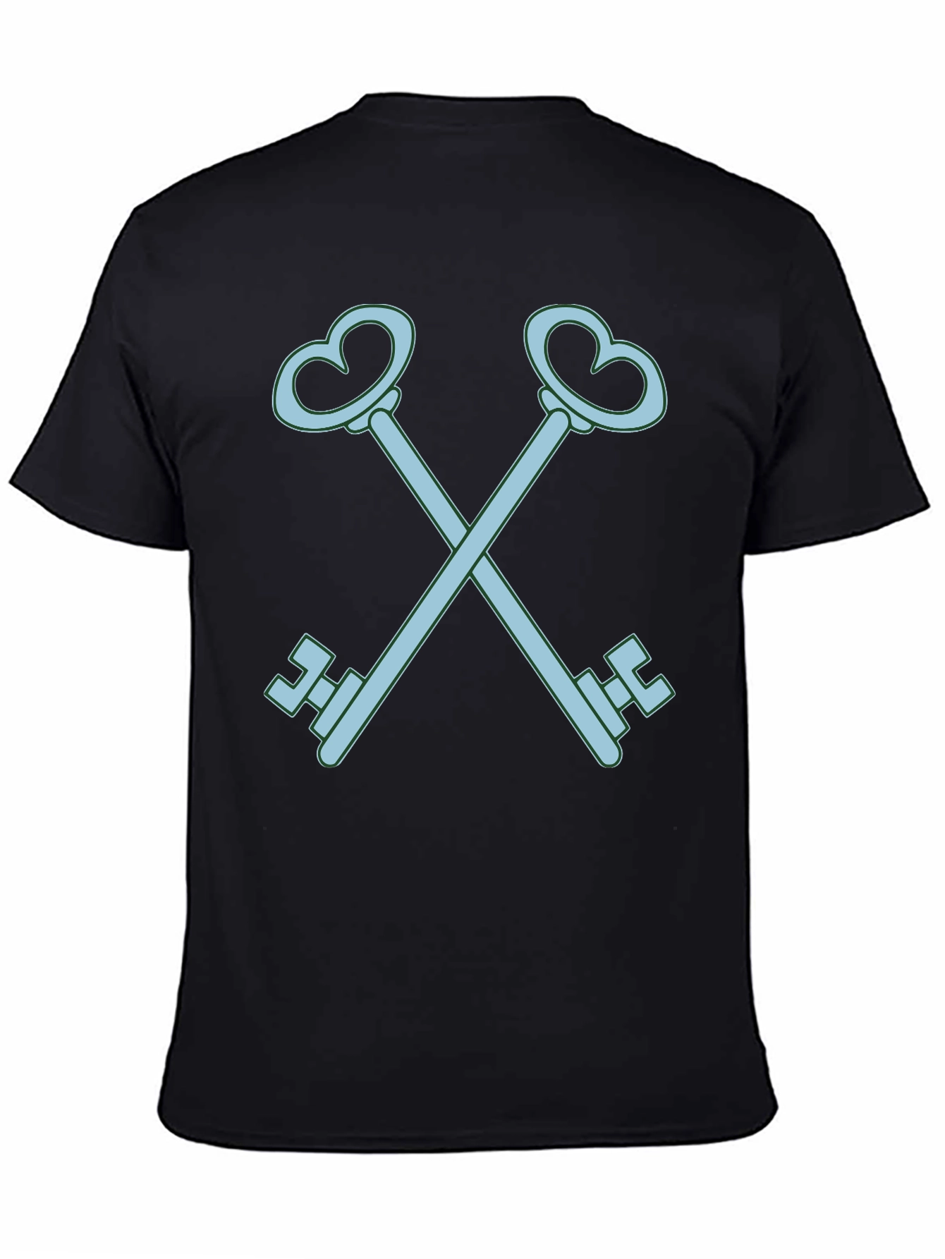 Black Heart Key Graphic Tee - Black Cotton view 4