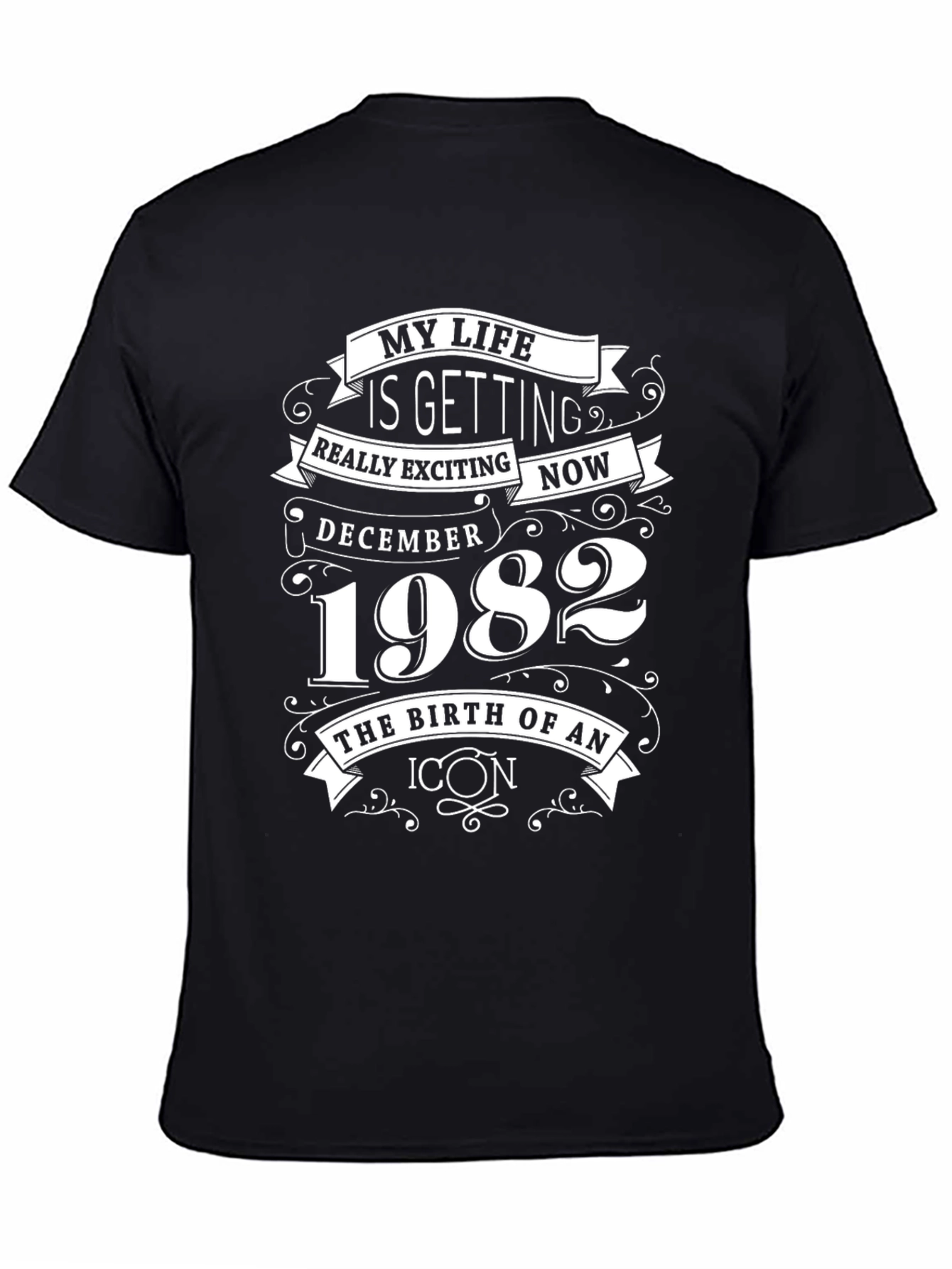 Black December 1982 'The Birth Of An Icon' Graphic T-Shirt view 4