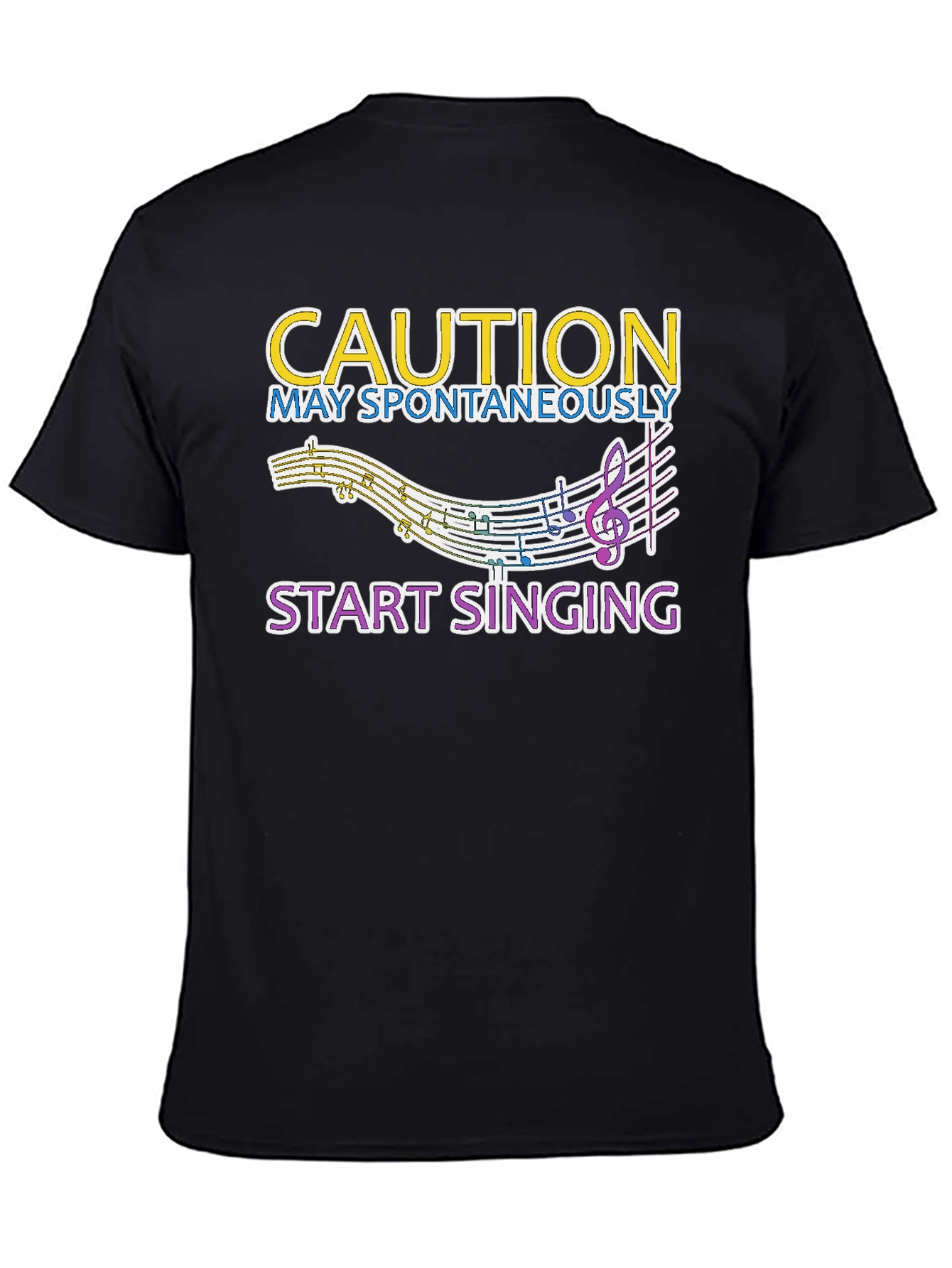 Black Caution May Spontaneously Start Singing Tee view 4