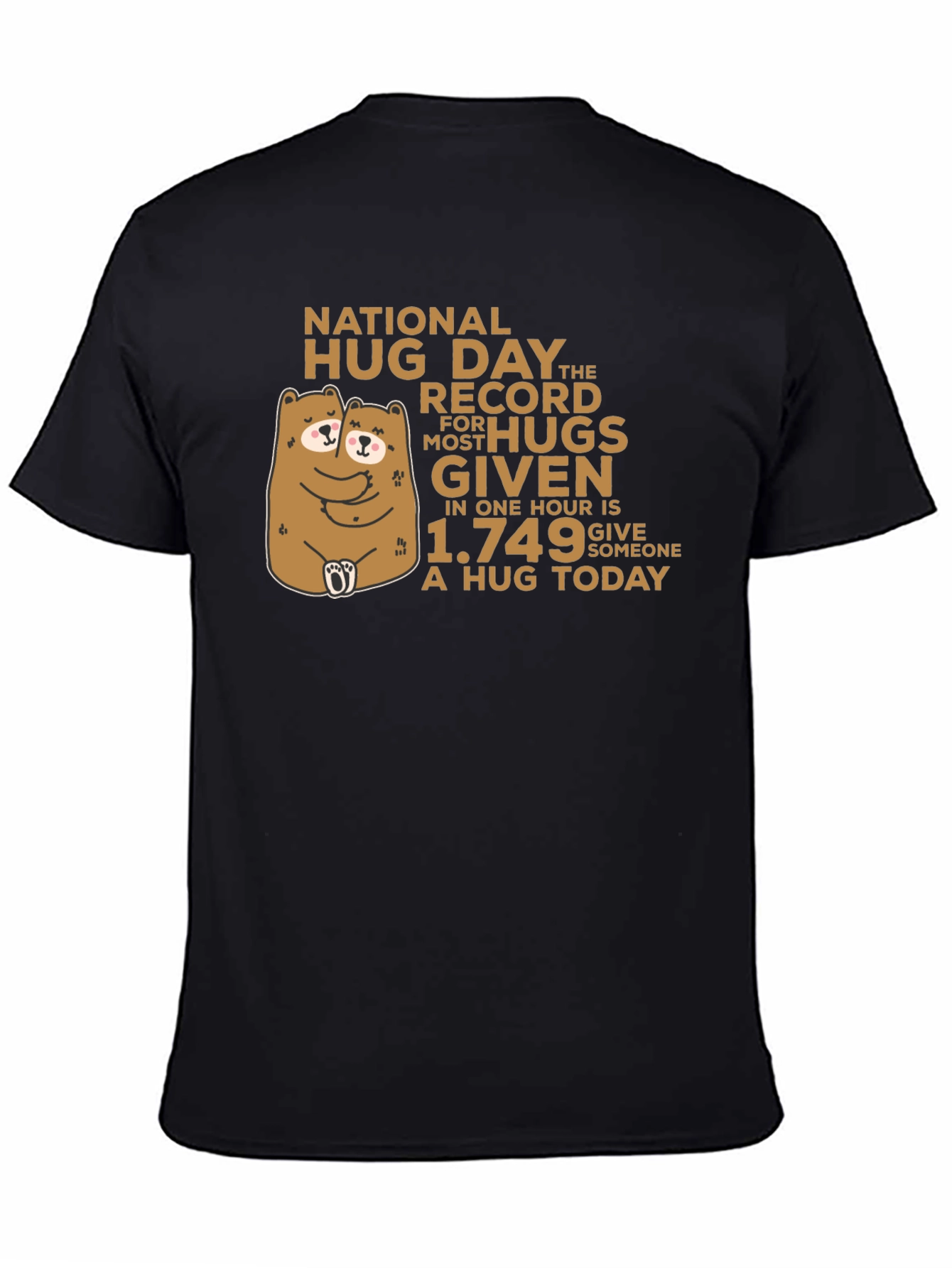 Black National Hug Day T-Shirt: Give Someone a Hug Today! view 4