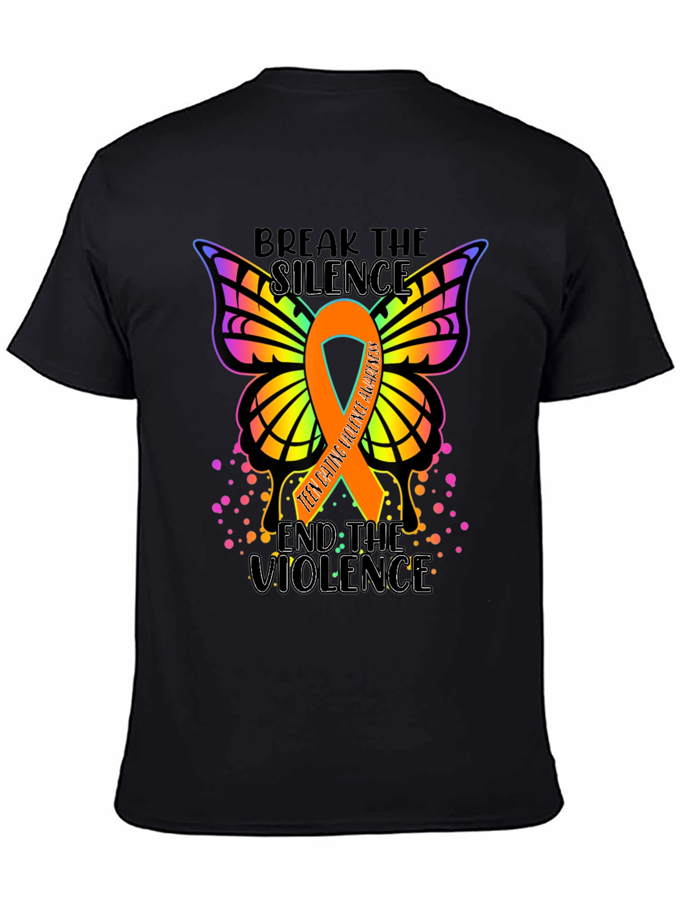 Black Teen Dating Violence Awareness T-Shirt view 4