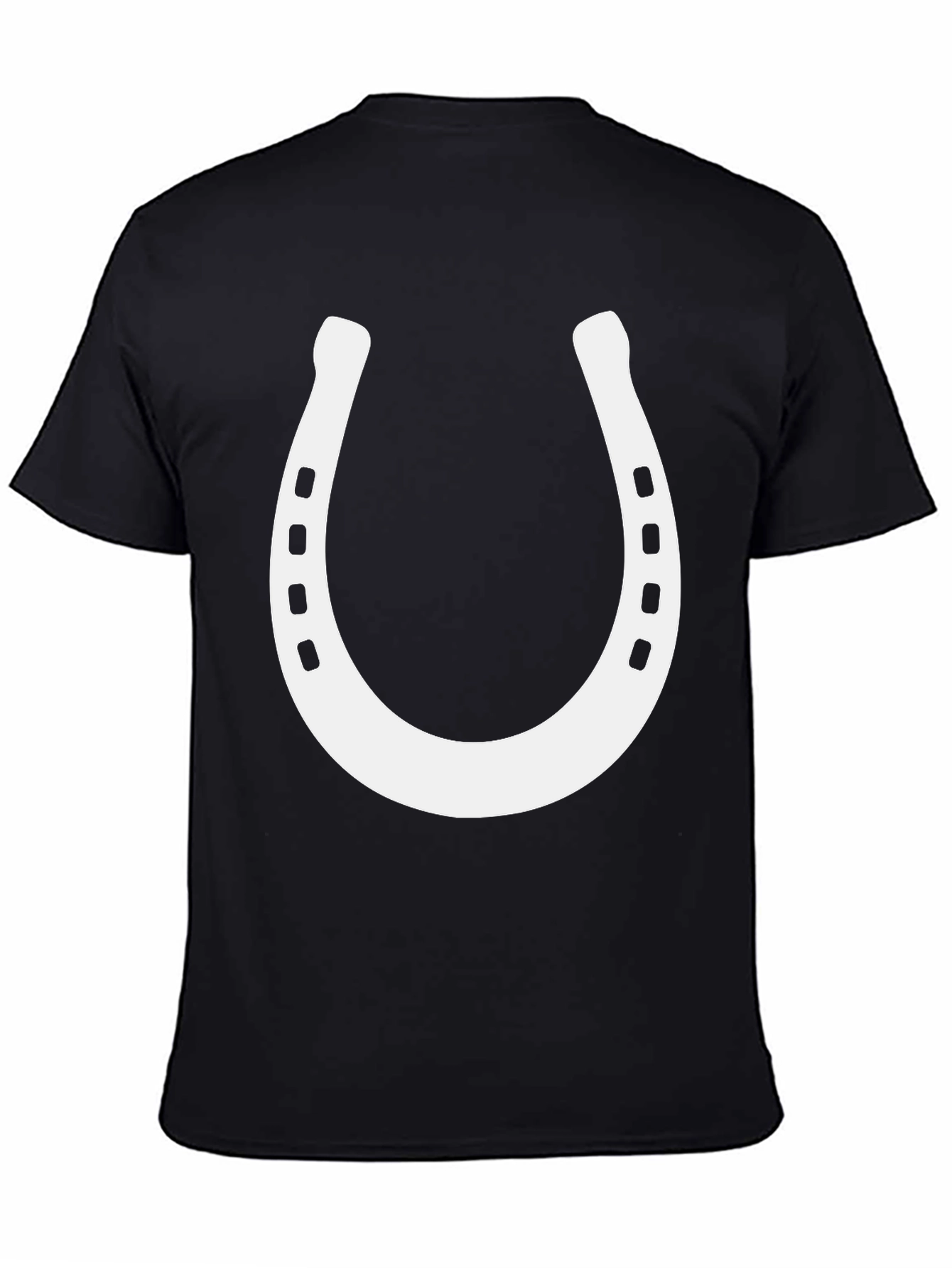 Black Lucky Horseshoe Graphic Tee - Black Cotton Blend view 4