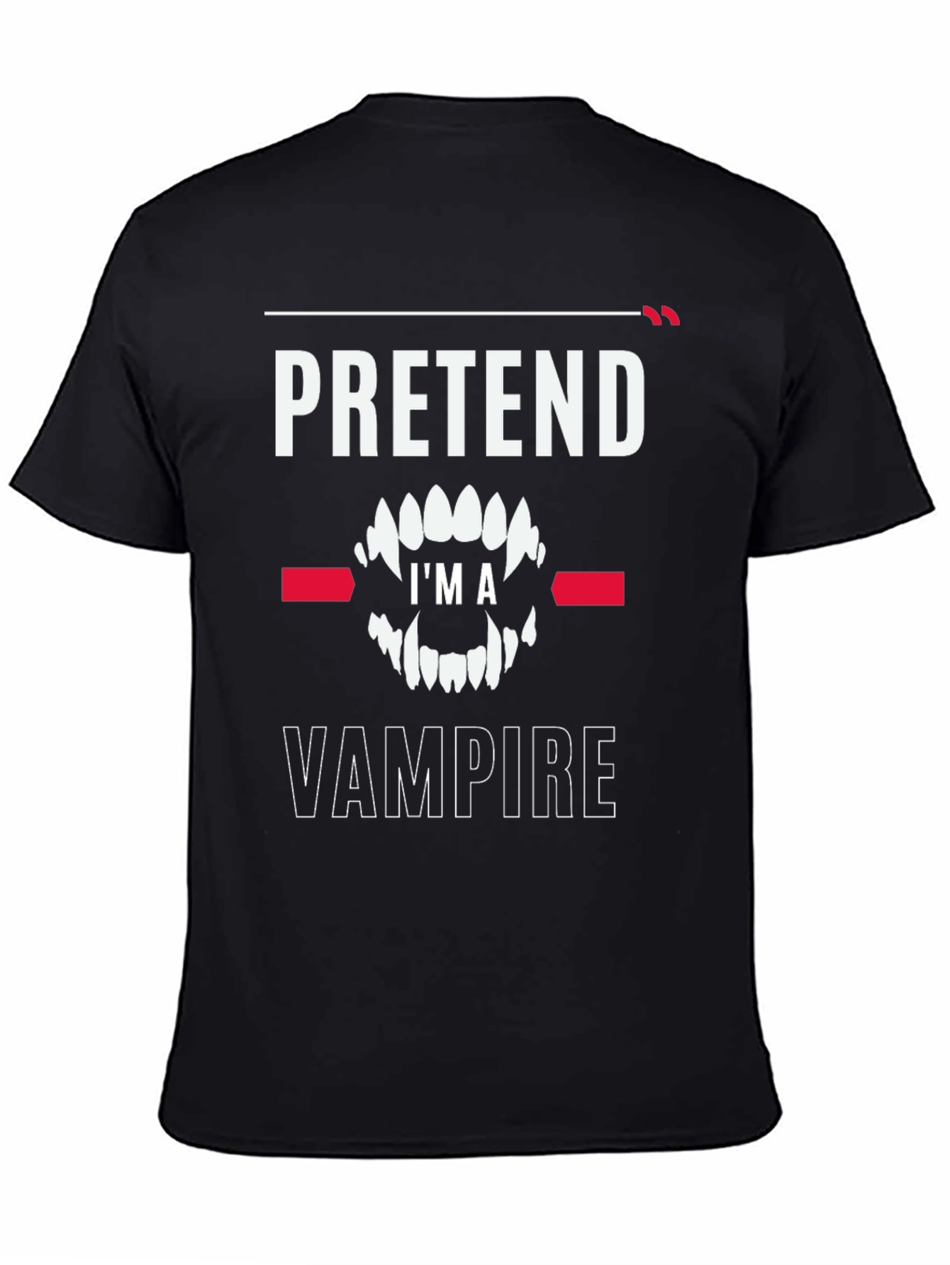 Black Pretend I'm a Vampire T-Shirt - Funny Halloween Costume Tee view 4