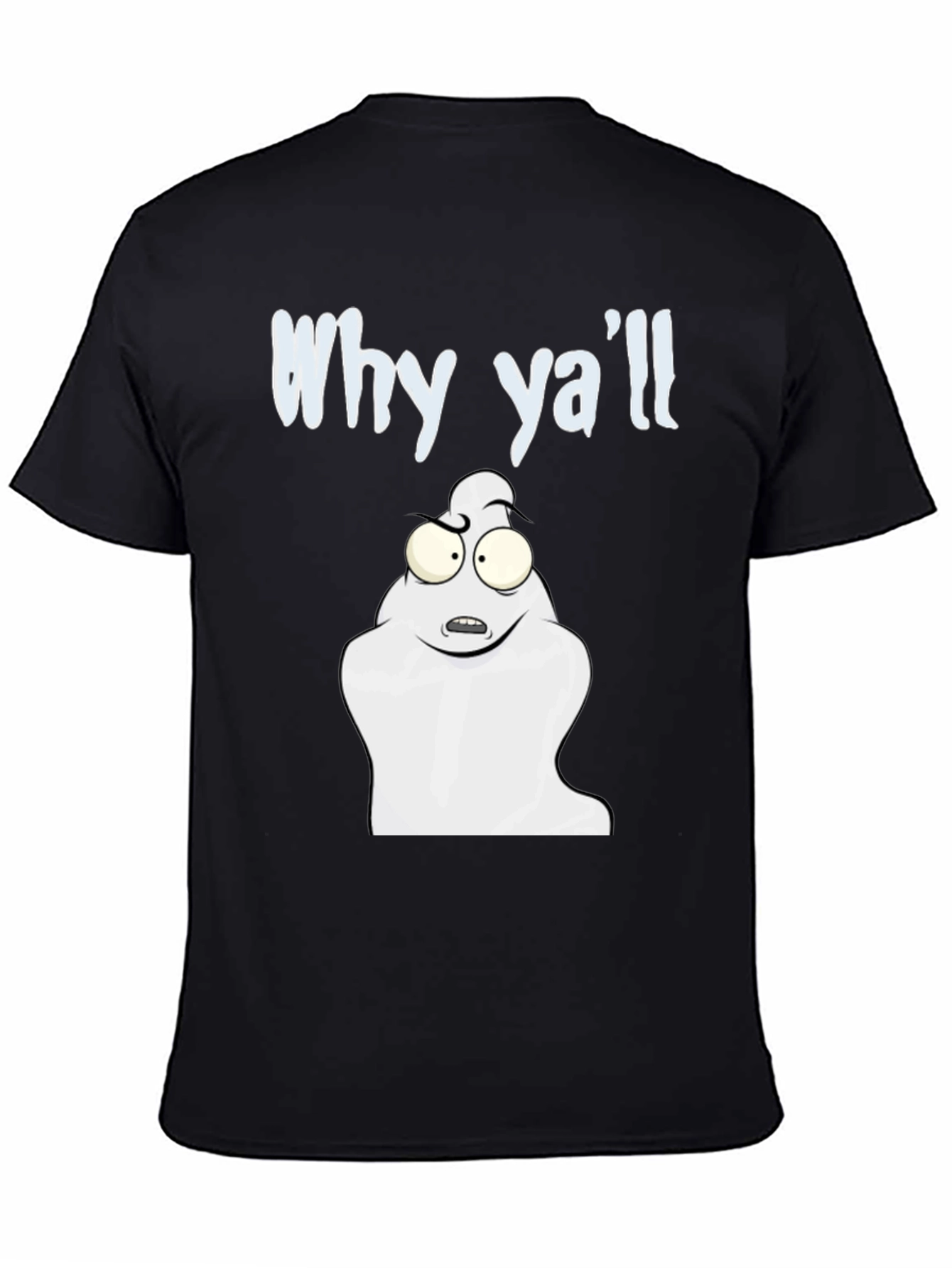 Black Why Ya'll Funny Ghost T-Shirt - Black Cotton Tee view 4
