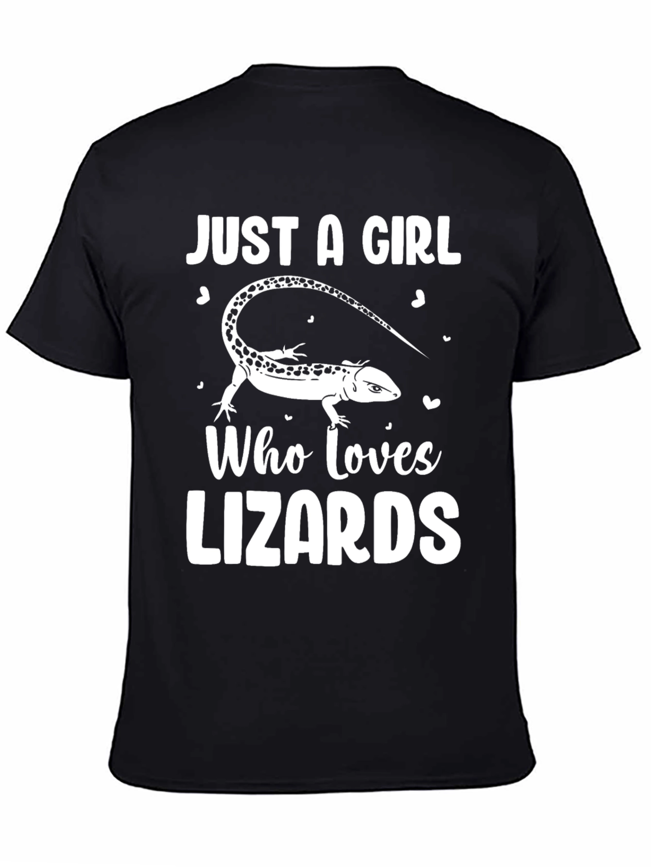 Black Just A Girl Who Loves Lizards Black T-Shirt view 4
