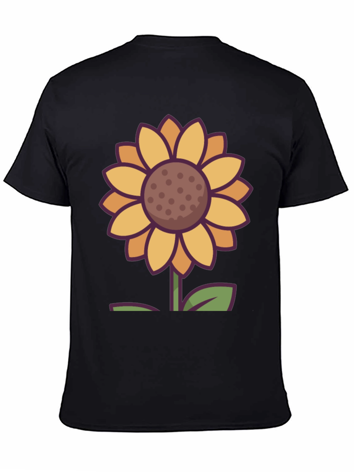 Black Sunflower Graphic Tee - Unisex Black T-Shirt view 4