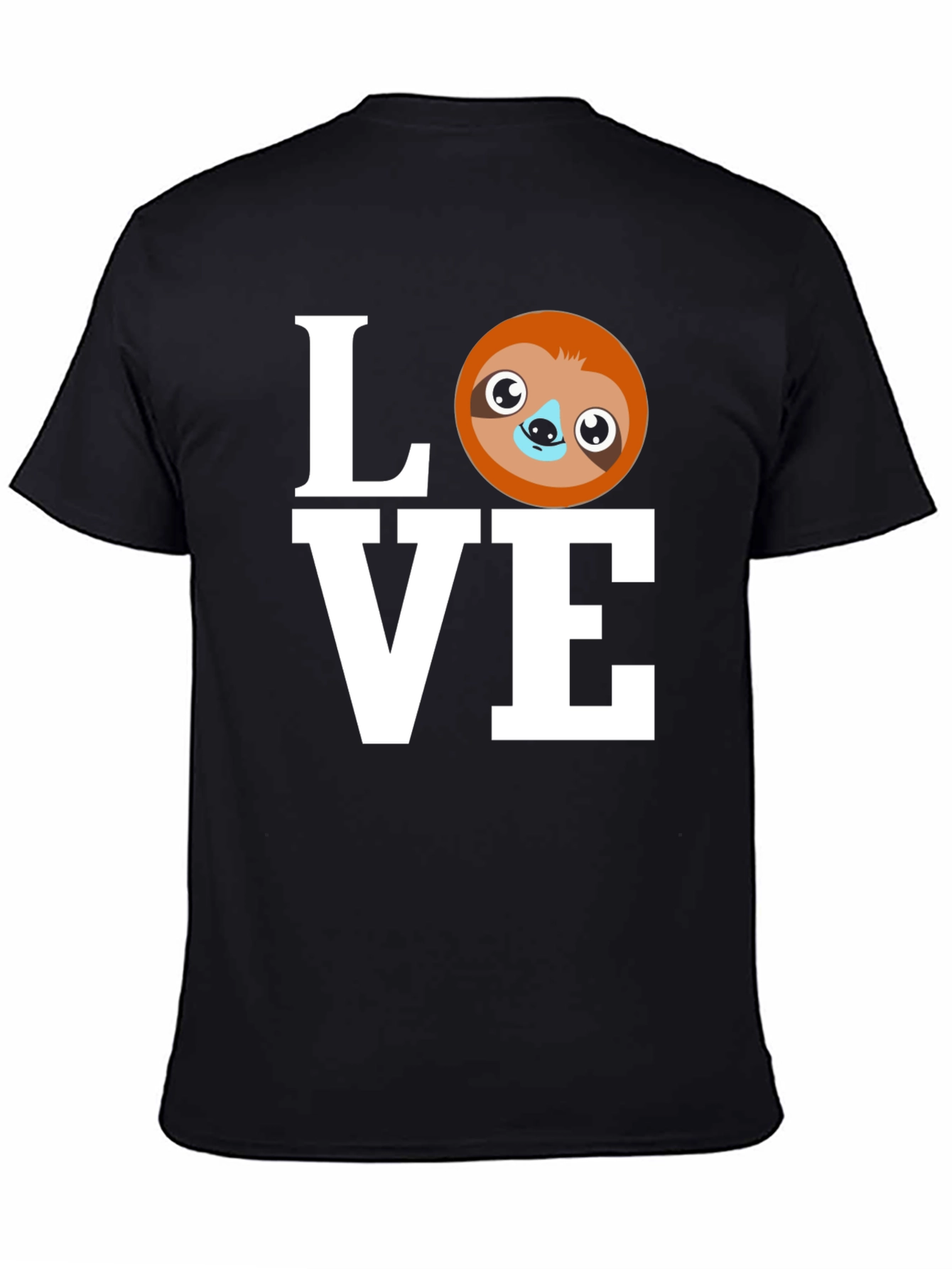 Black Love Sloth Graphic T-Shirt - Cute Animal Tee view 4