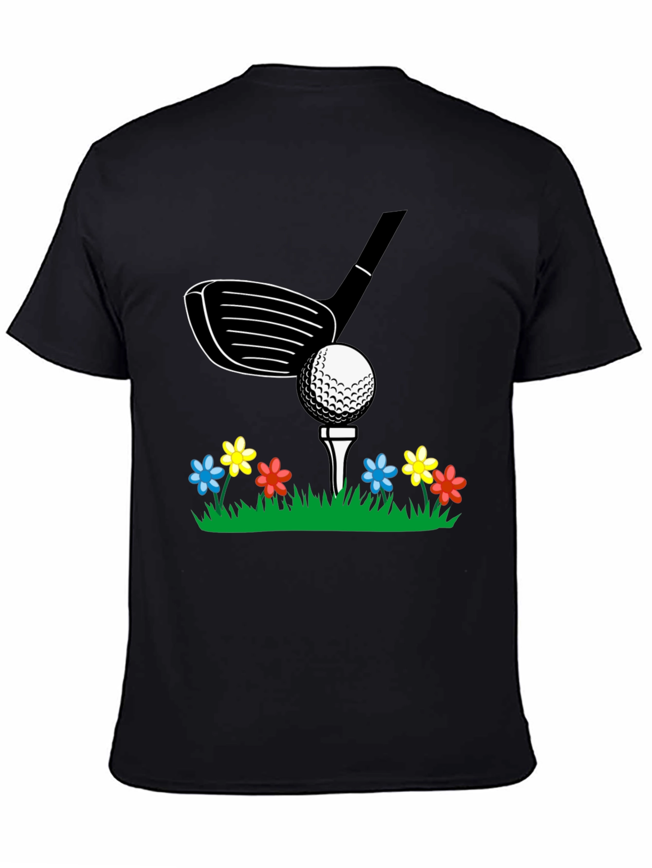 Golf Club & Flowers Graphic Tee - 4