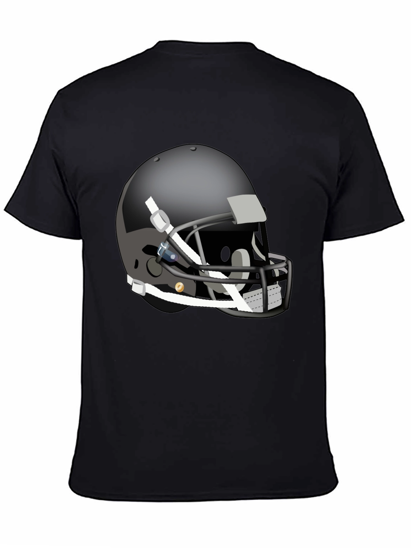 Black Football Helmet Graphic Tee - Stylish & Unique view 4