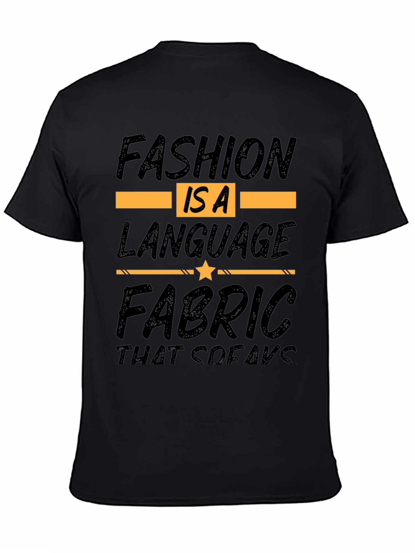 Fashion Is A Language Black Graphic Tee - 4