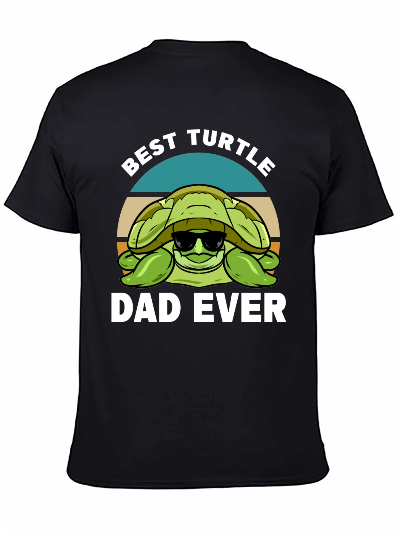 Black Best Turtle Dad Ever Graphic T-Shirt view 4