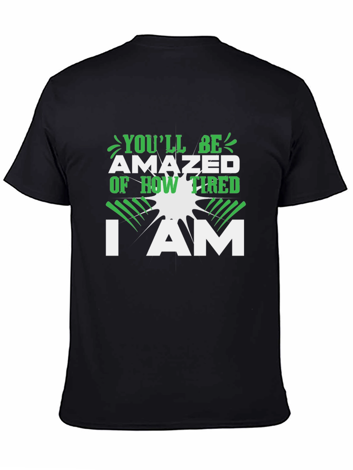 Black Amazed Tired Graphic Tee view 4