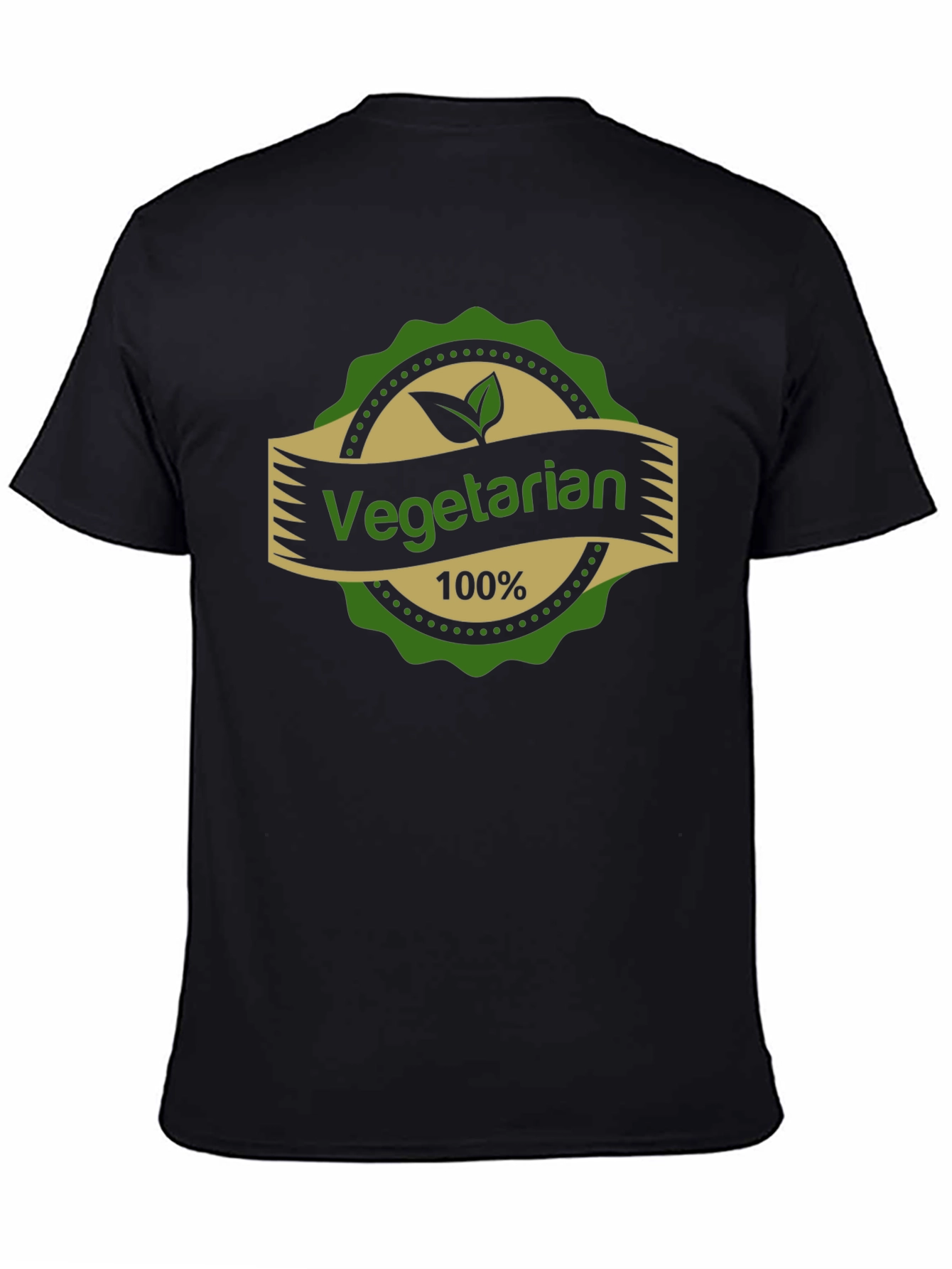 Black Vegetarian 100% T-Shirt view 4