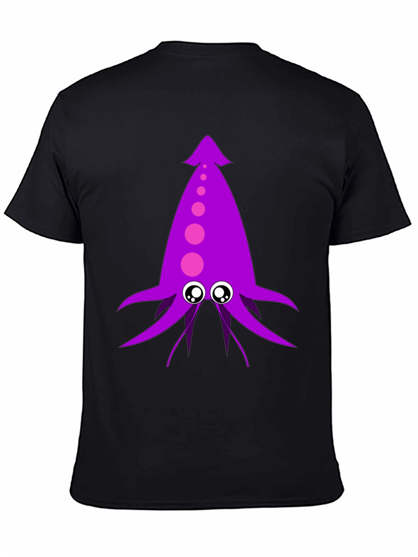 Black Purple Squid Graphic Tee - Men's Black T-Shirt view 4