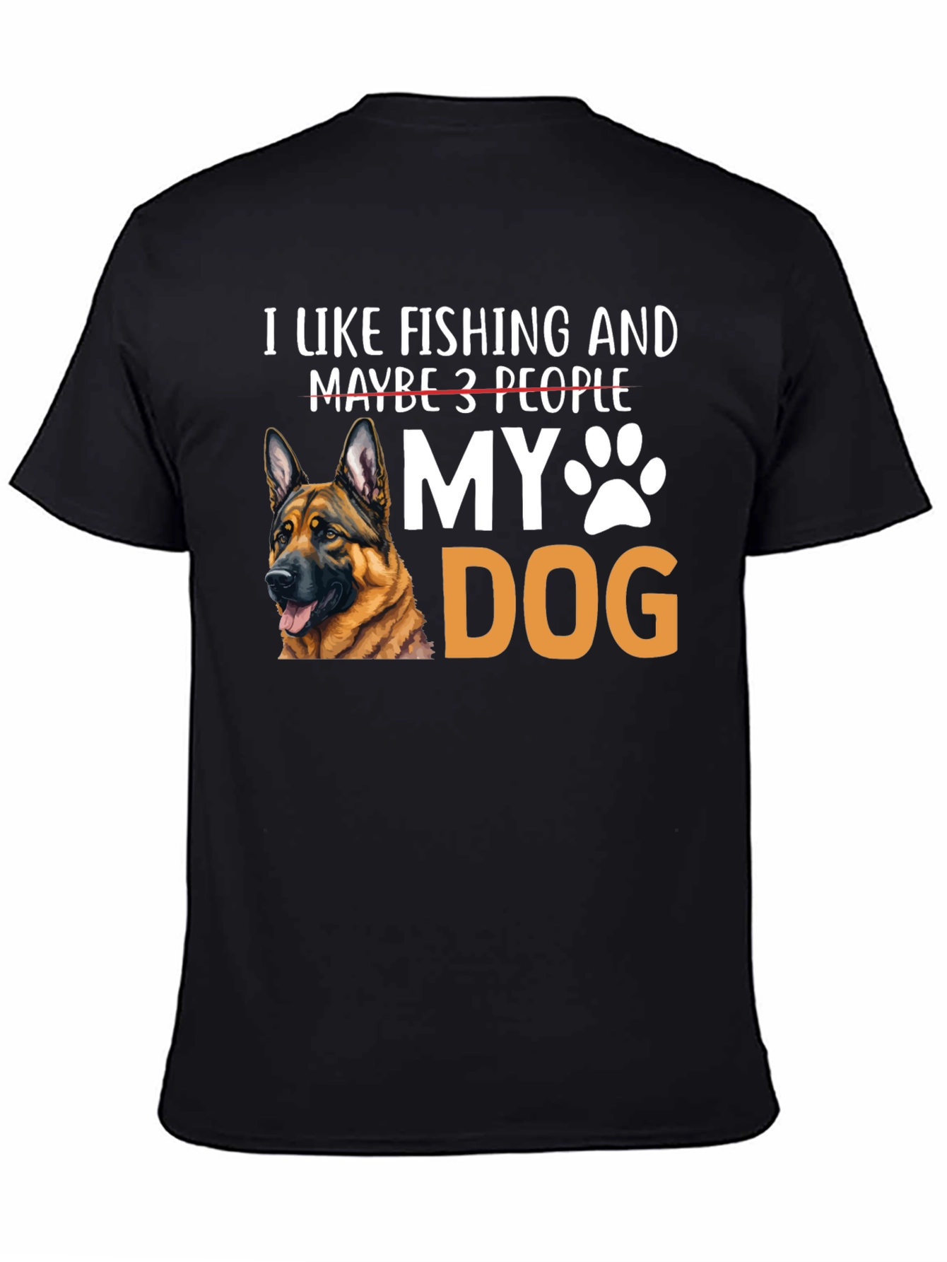 Black I Like Fishing & My Dog T-Shirt view 4