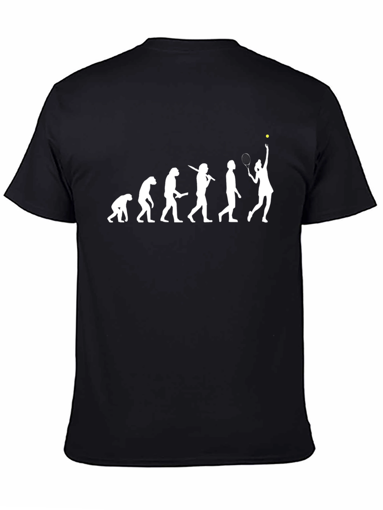 Black Tennis Evolution T-Shirt - Funny Tennis Player Gift view 4
