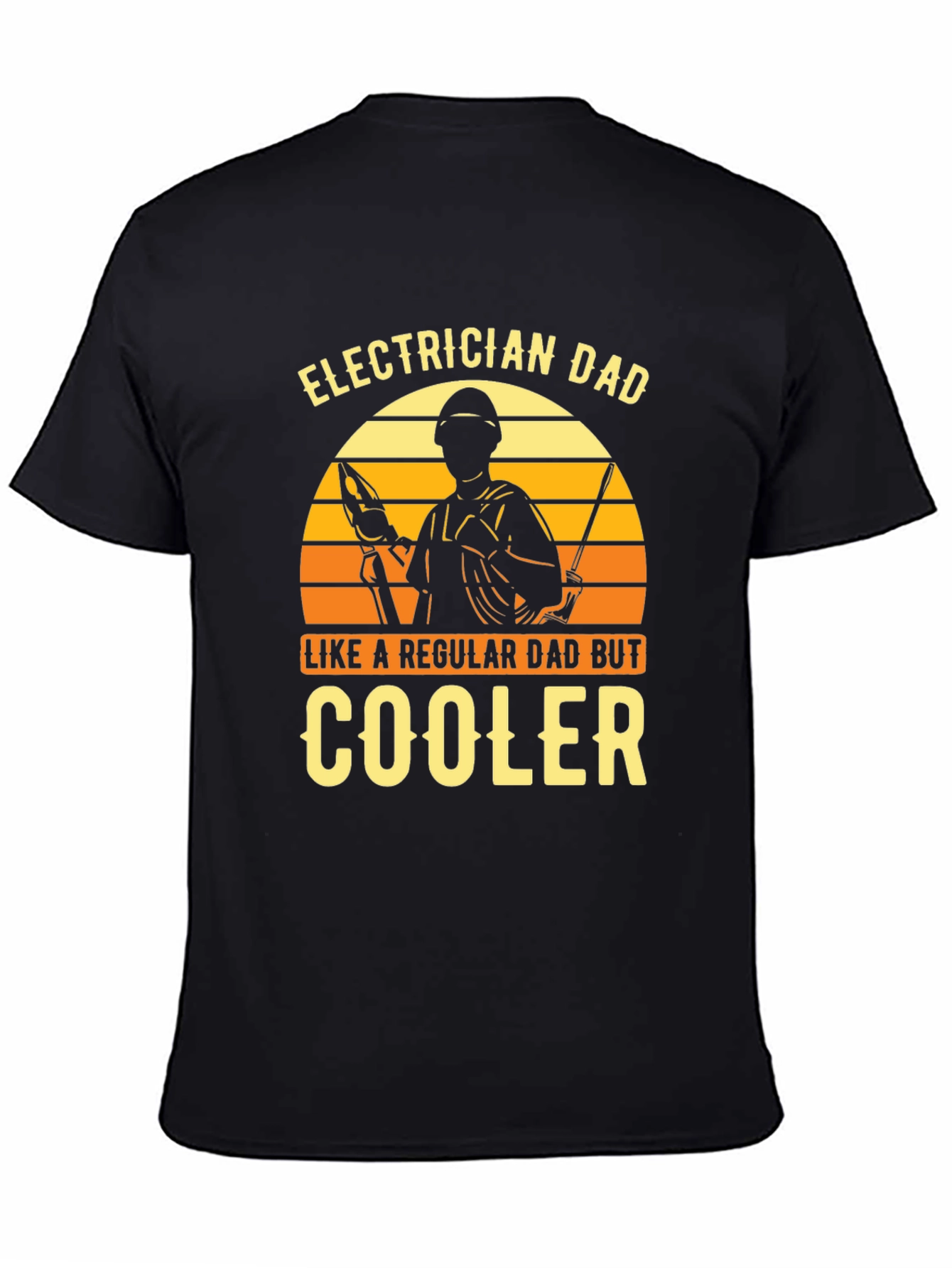 Black Electrician Dad - Cooler Graphic T-Shirt view 4