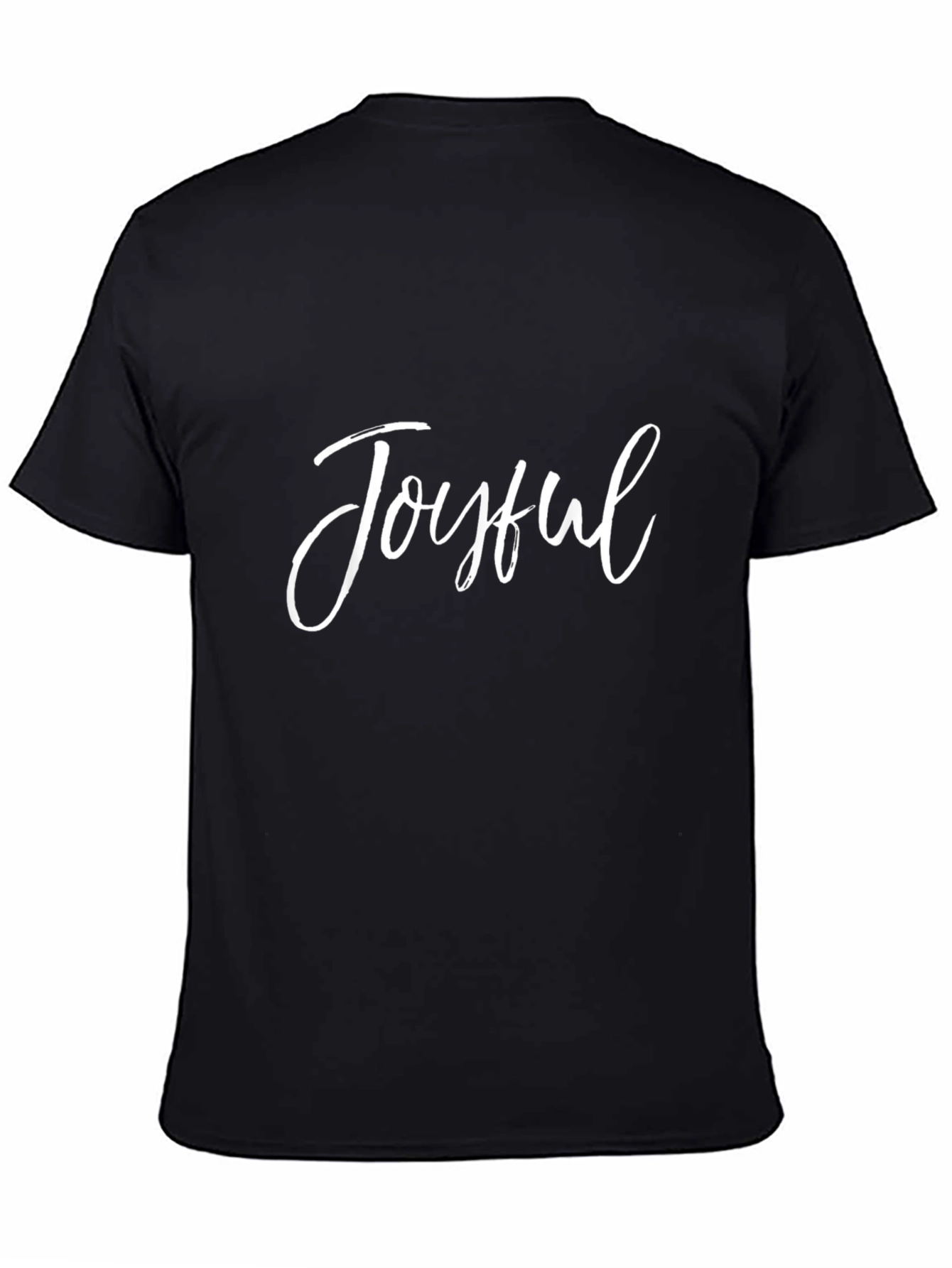 Black Joyful Graphic Tee - Stylish Unisex Black T-Shirt view 4