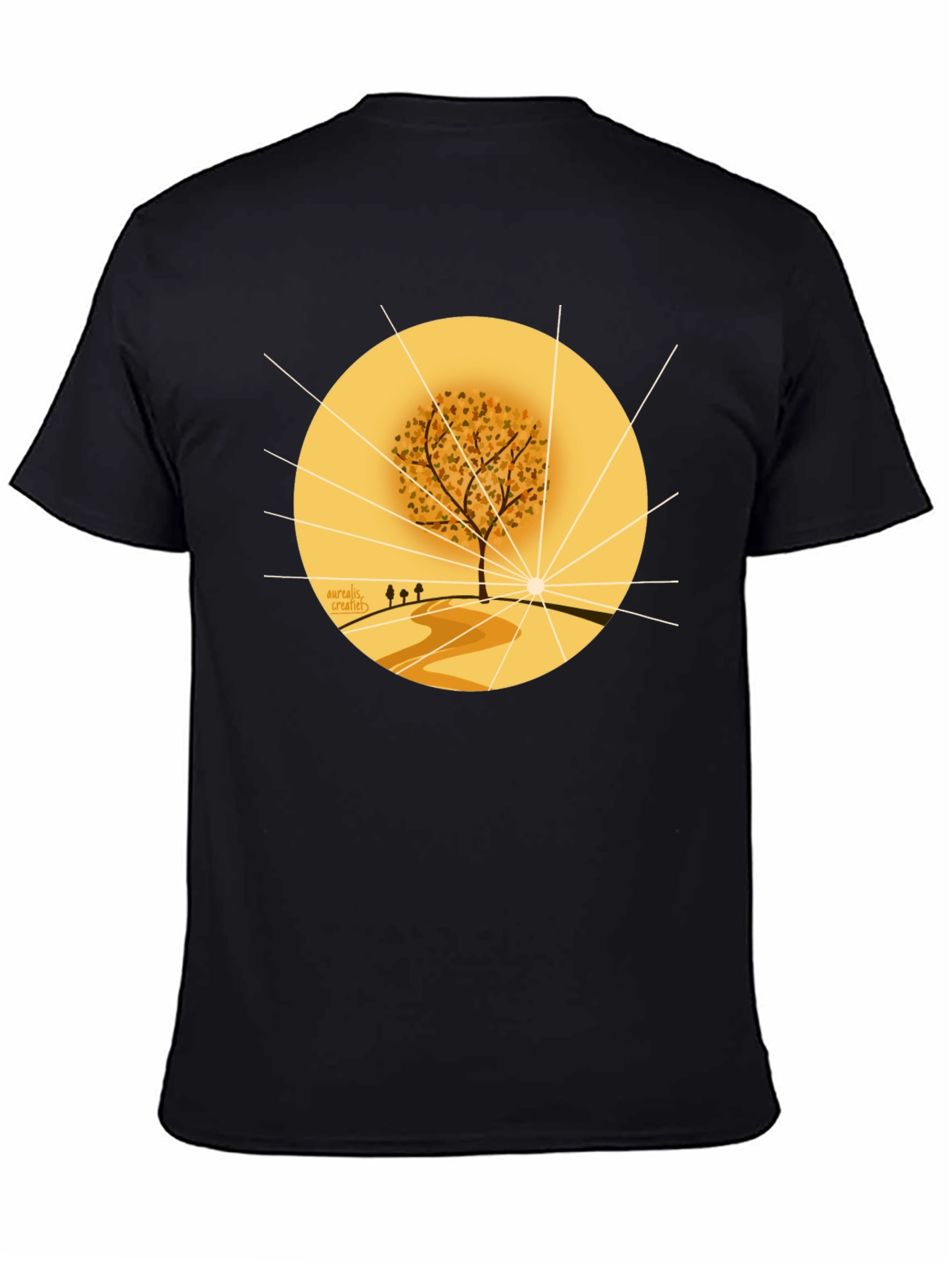 Black Autumnal Tree Graphic Tee - Black Cotton Blend view 4