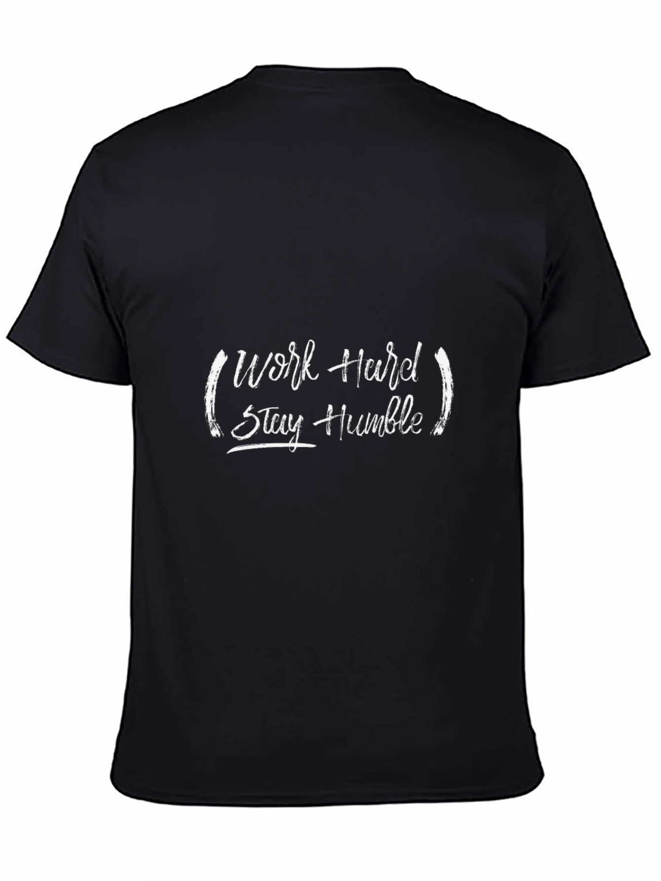 Black Work Hard Stay Humble Black Graphic Tee view 4