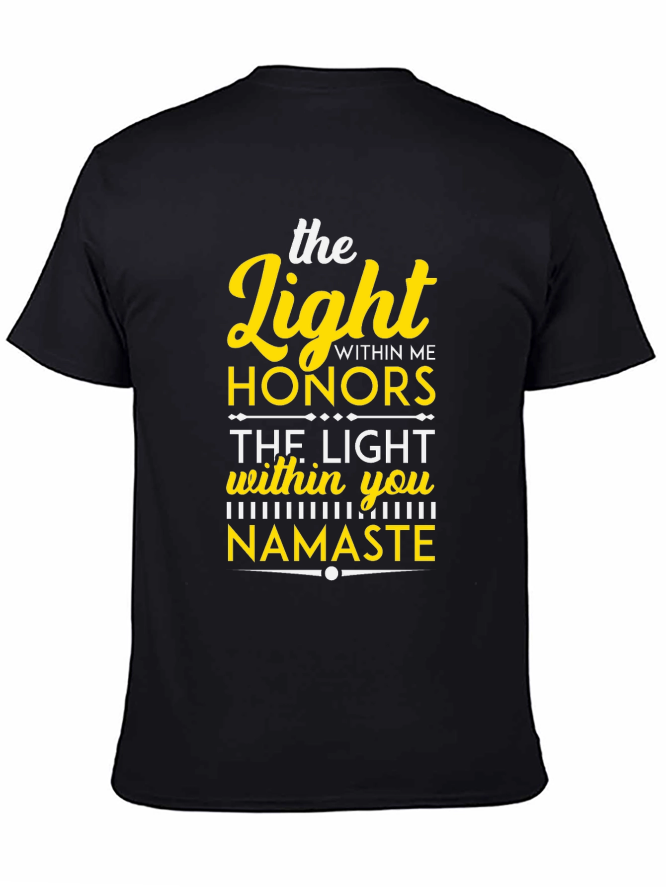 Black The Light Within Namaste Black T-Shirt view 4