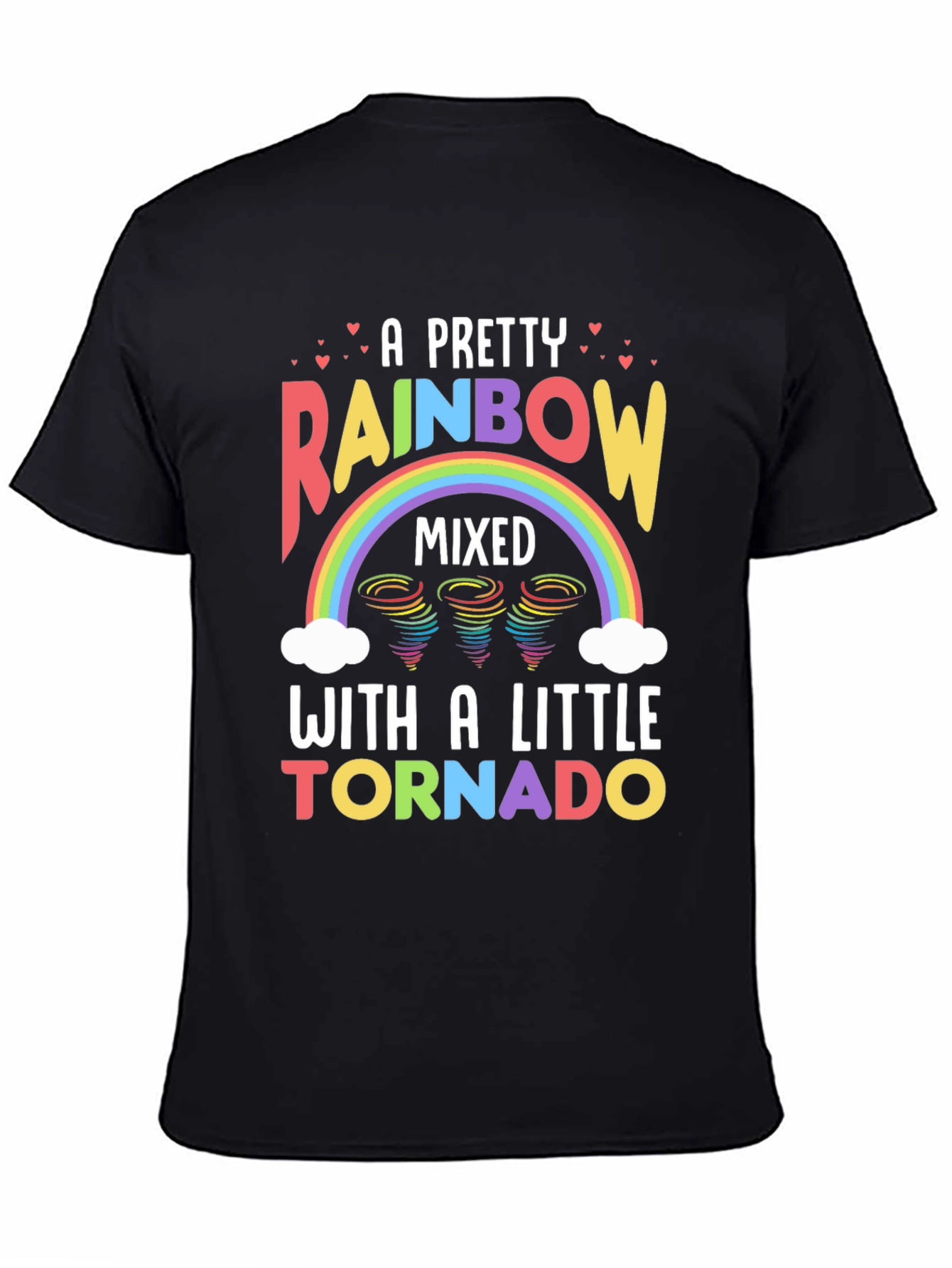Black Rainbow Tornado T-Shirt, Unique Weather Design view 4