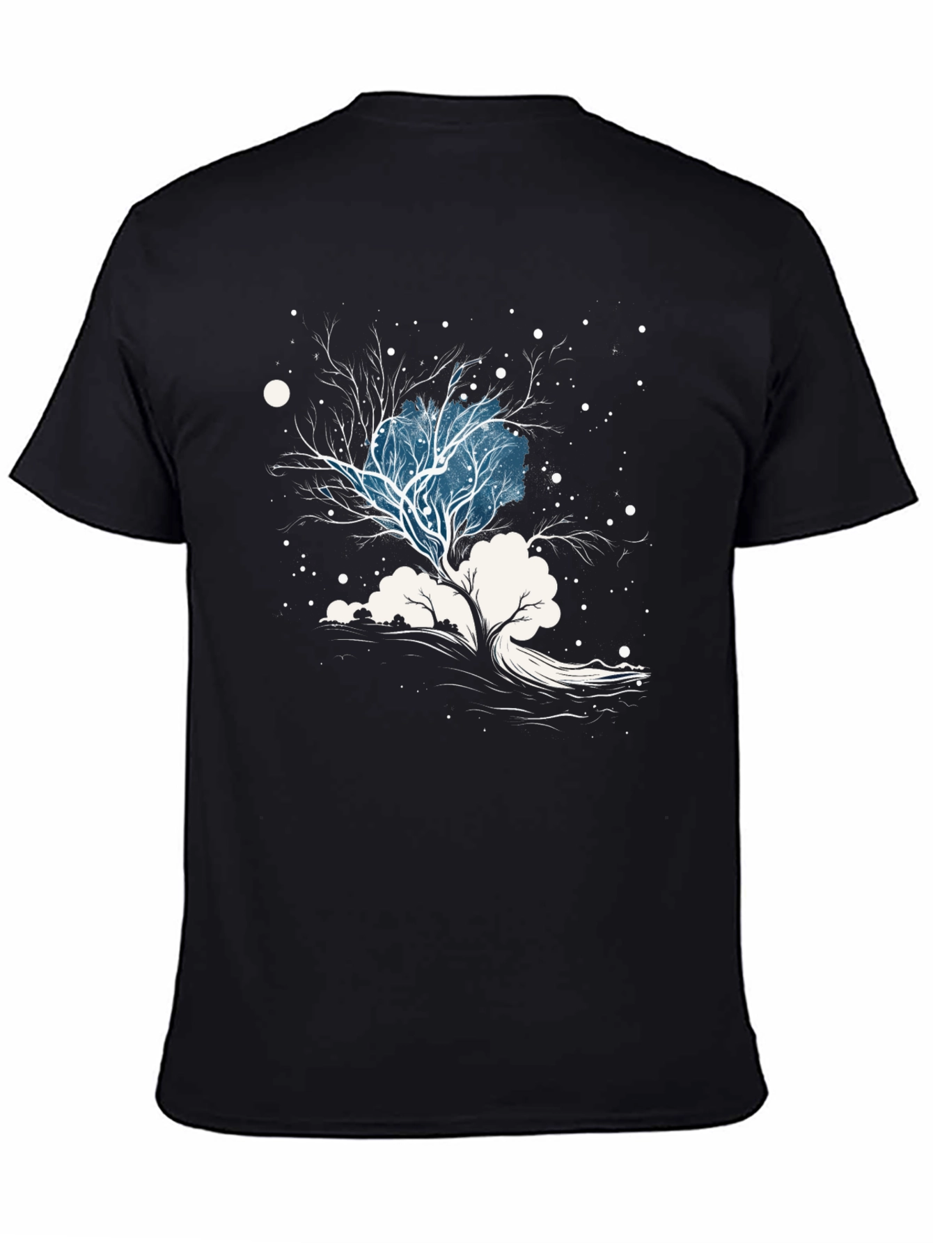Black Winter Tree Graphic Tee - Stylish Black Cotton Blend view 4