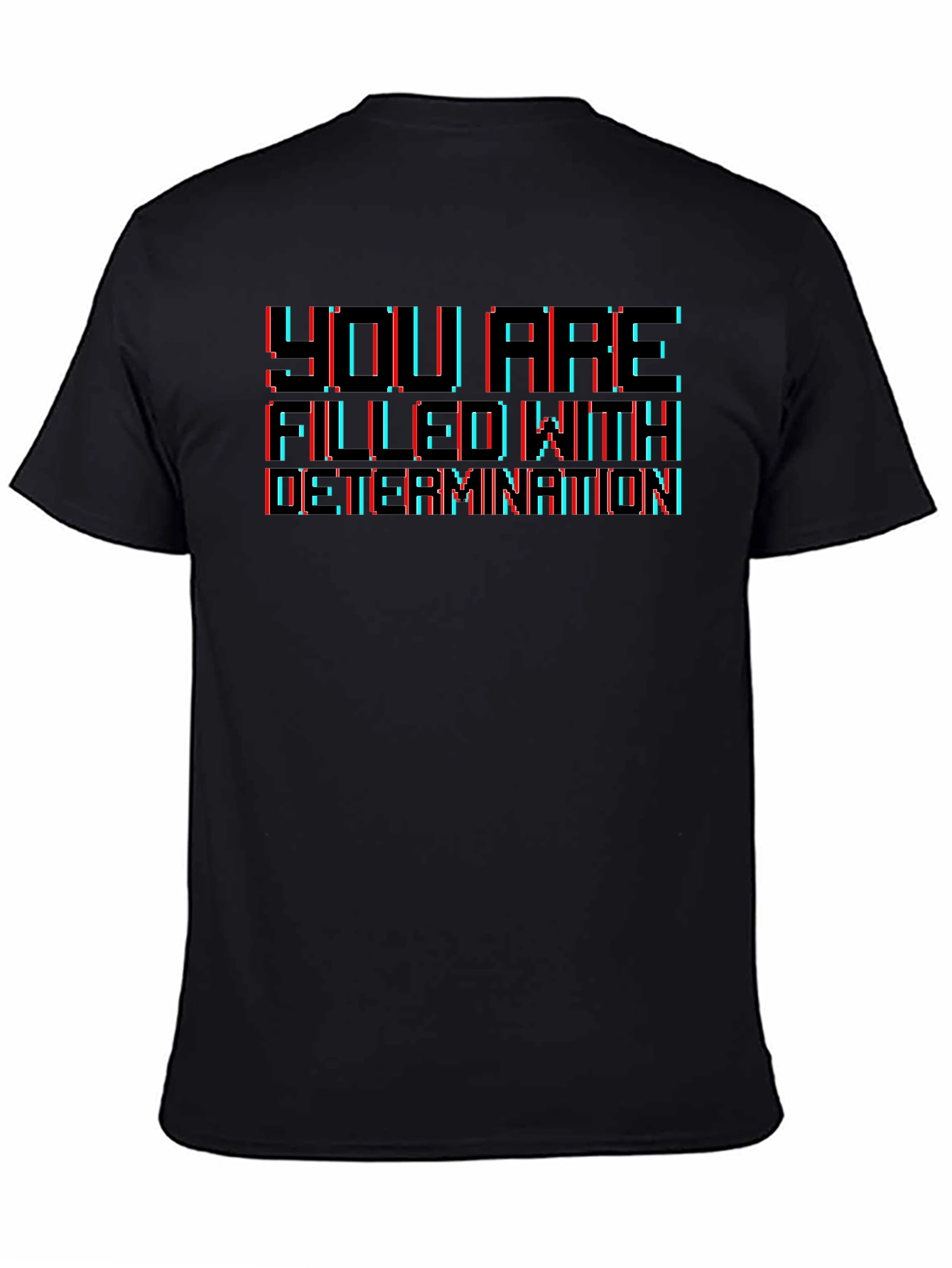 Black Determination Graphic T-Shirt - Retro Gaming Style view 4