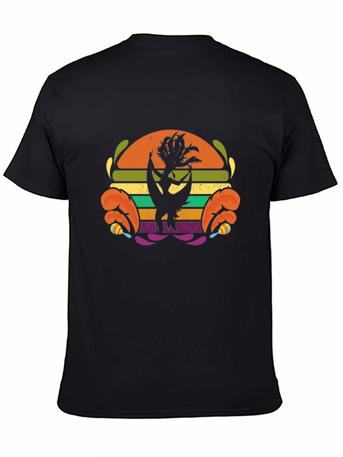 Black Retro Hula Dancer Graphic Tee - Black view 4